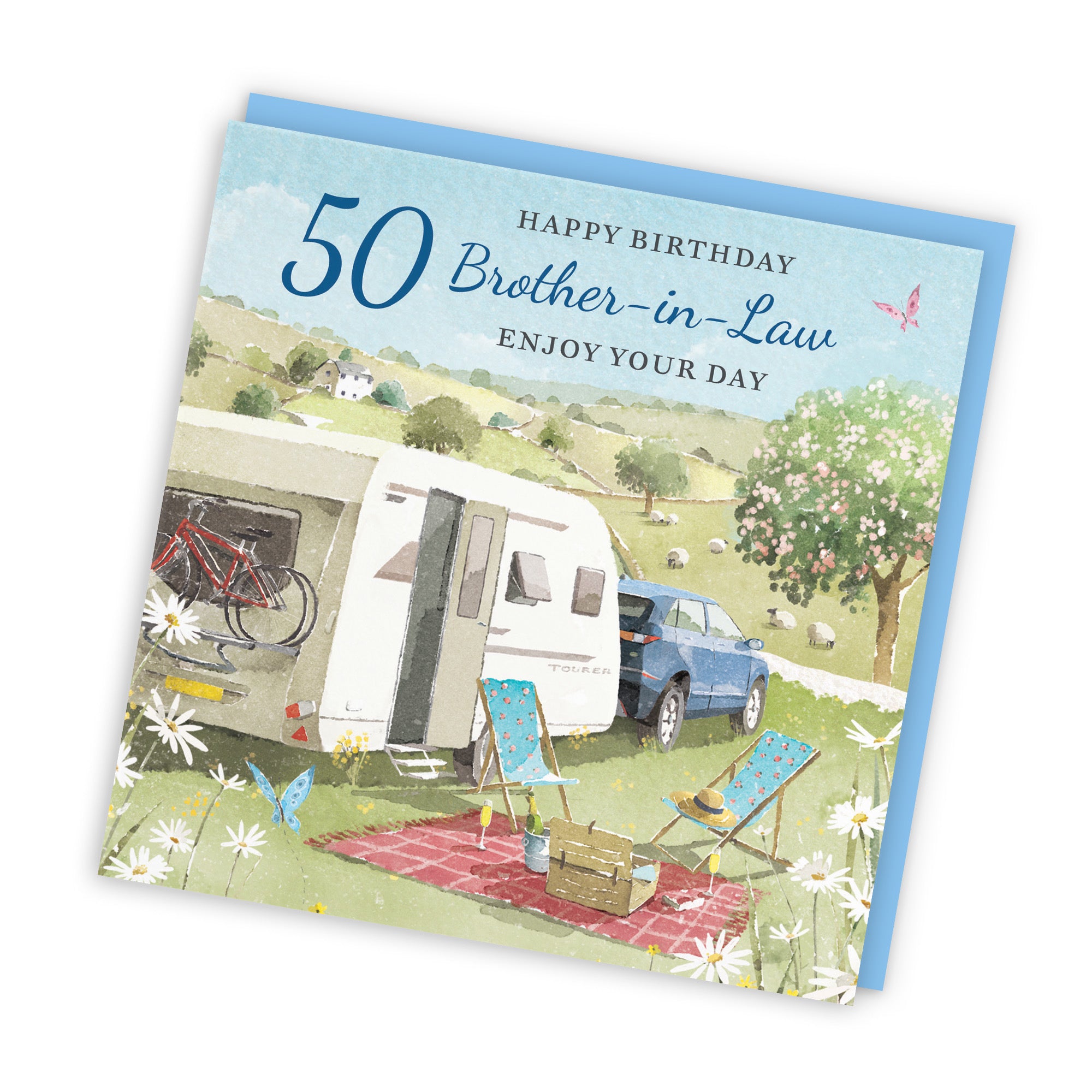50th Brother-in-Law Birthday Card Caravan Holiday Milo's Gallery - Default Title (RT07558)