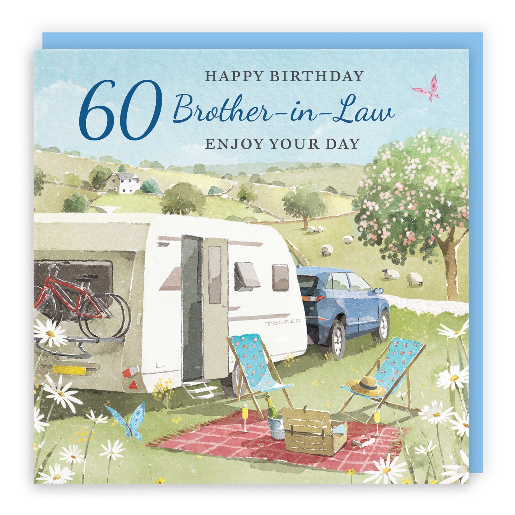 60th Brother-in-Law Birthday Card Caravan Holiday Milo's Gallery - Default Title (RT07559)