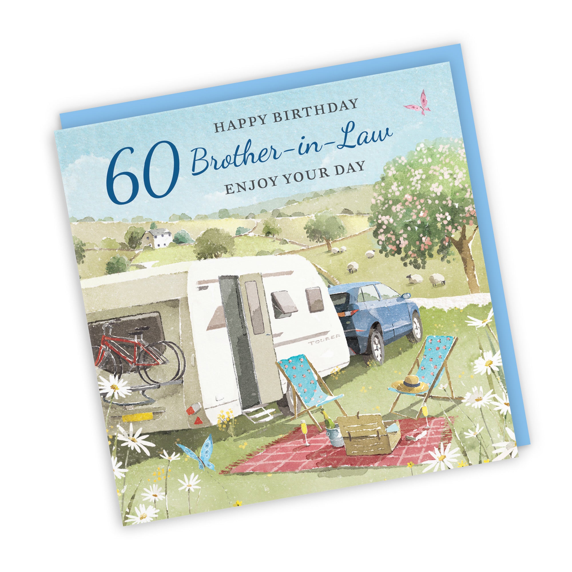 60th Brother-in-Law Birthday Card Caravan Holiday Milo's Gallery - Default Title (RT07559)