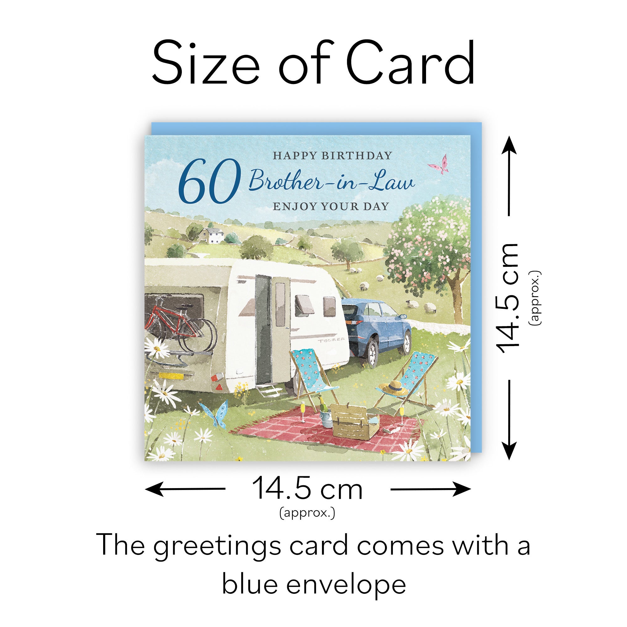 60th Brother-in-Law Birthday Card Caravan Holiday Milo's Gallery - Default Title (RT07559)