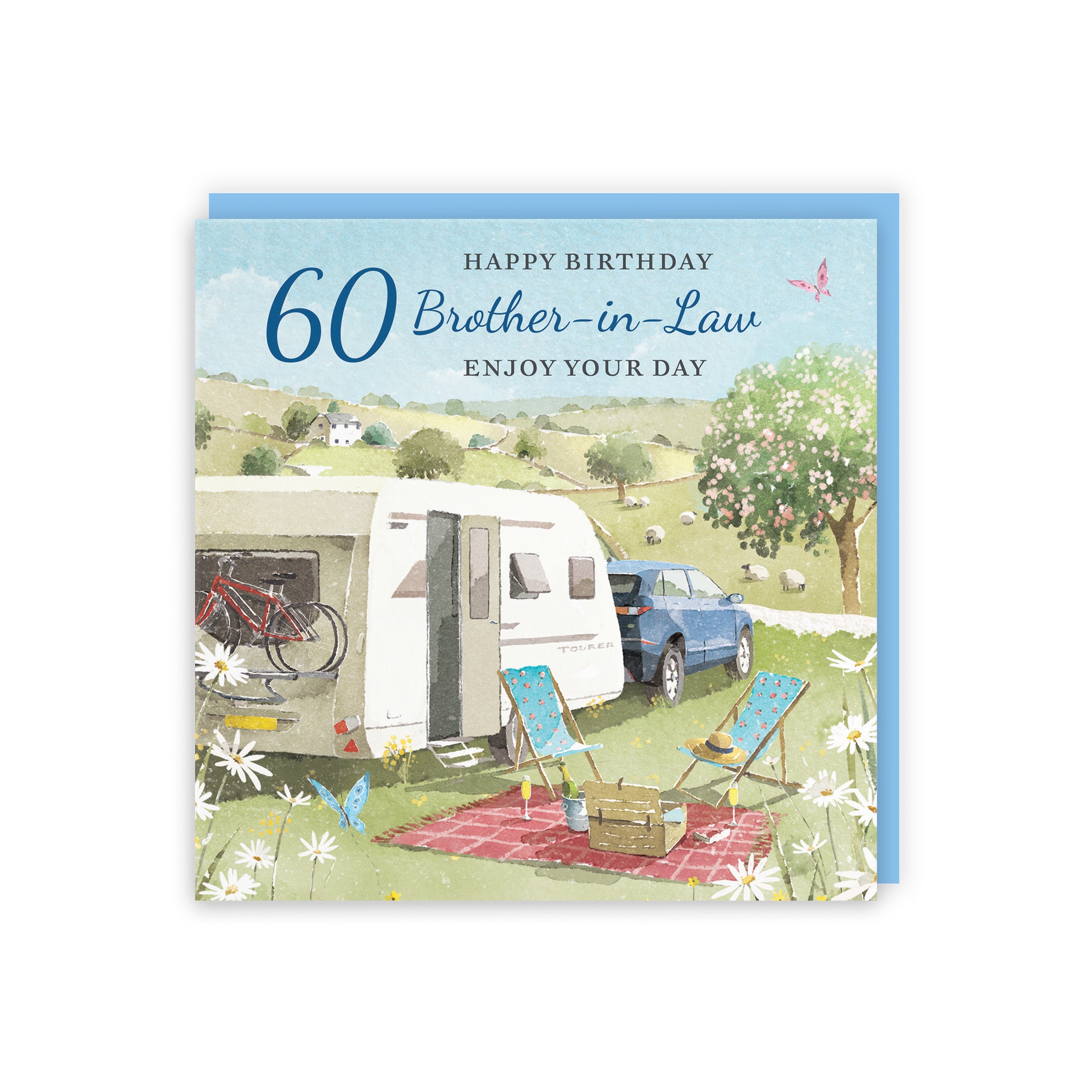 60th Brother-in-Law Birthday Card Caravan Holiday Milo's Gallery - Default Title (RT07559)