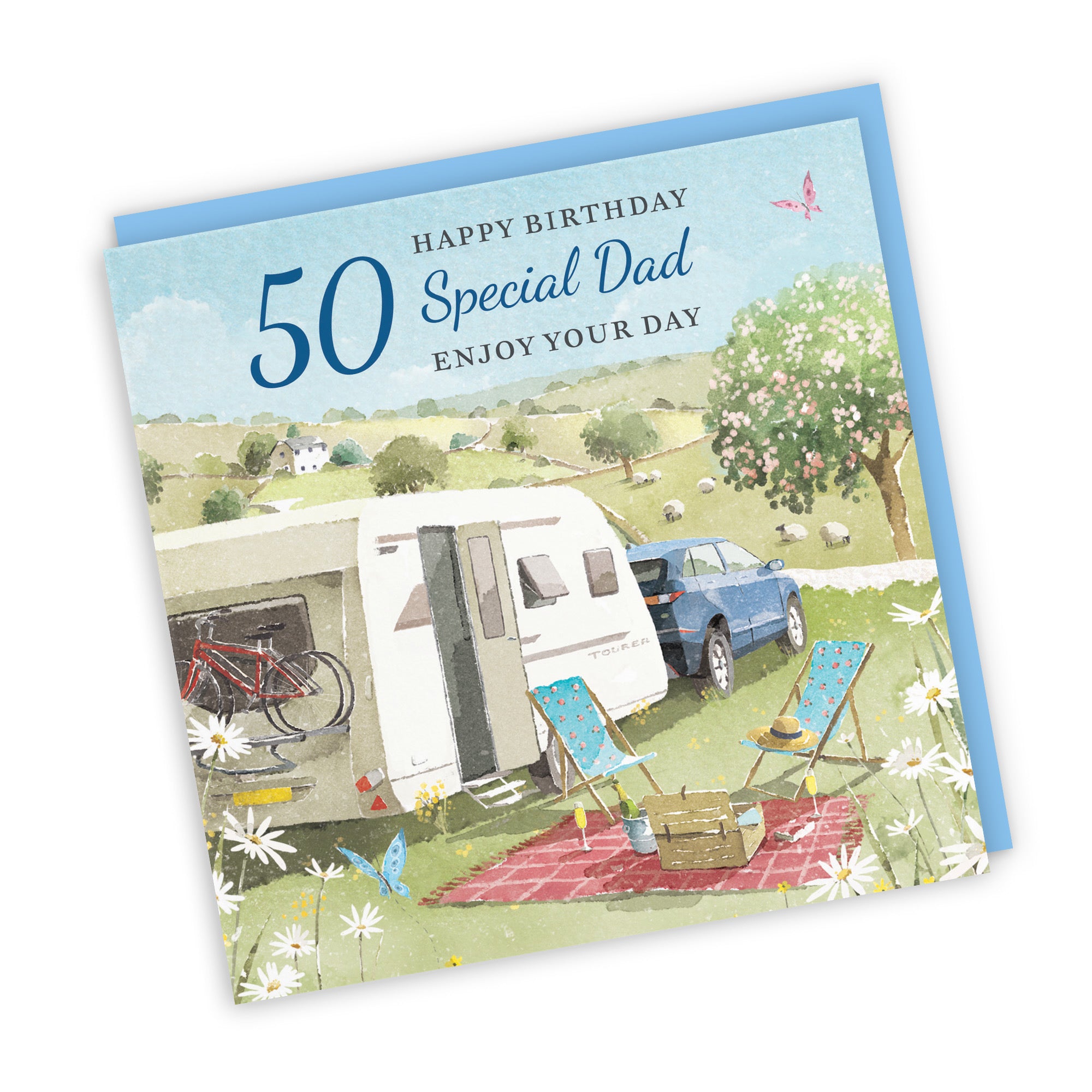 50th Dad Birthday Card Caravan Holiday Milo's Gallery - Default Title (RT07562)