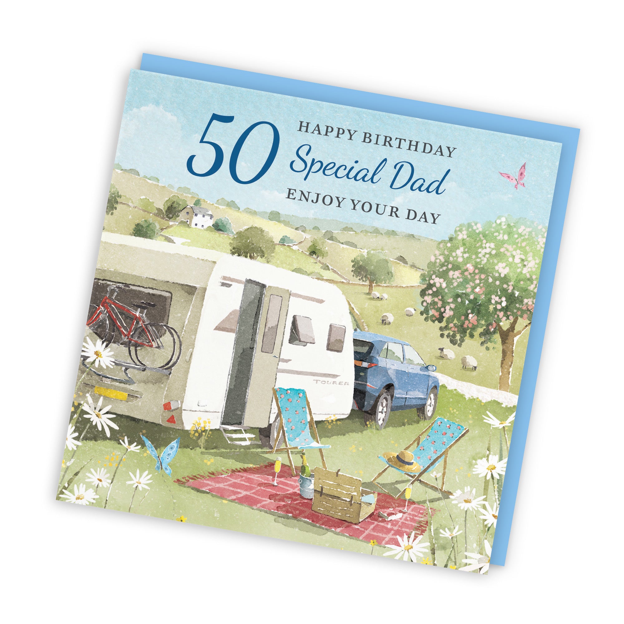50th Dad Birthday Card Caravan Holiday Milo's Gallery - Default Title (RT07562)