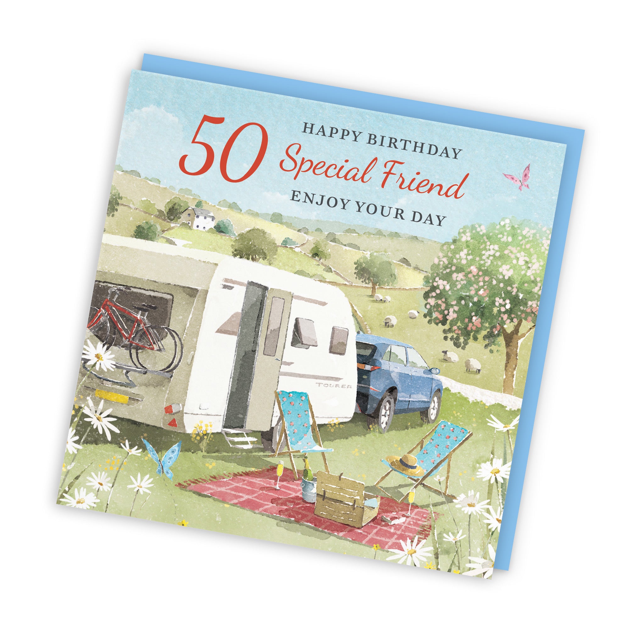 50th Friend Birthday Card Caravan Holiday Milo's Gallery - Default Title (RT07567)