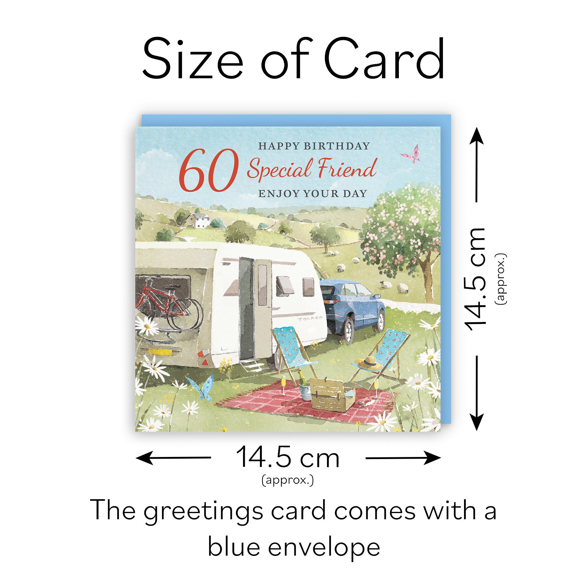 60th Friend Birthday Card Caravan Holiday Milo's Gallery - Default Title (RT07568)