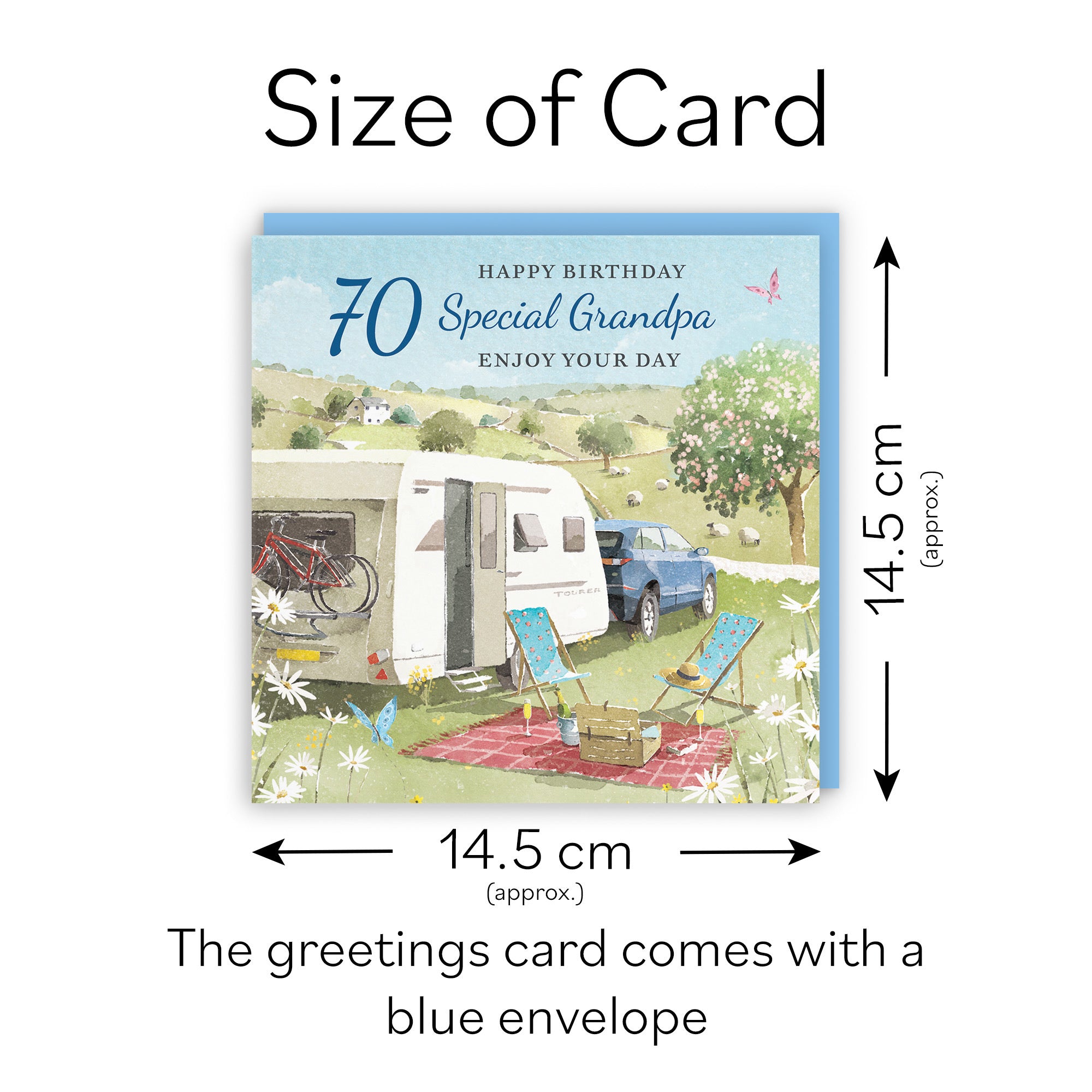 70th Grandpa Birthday Card Caravan Holiday Milo's Gallery - Default Title (RT07573)