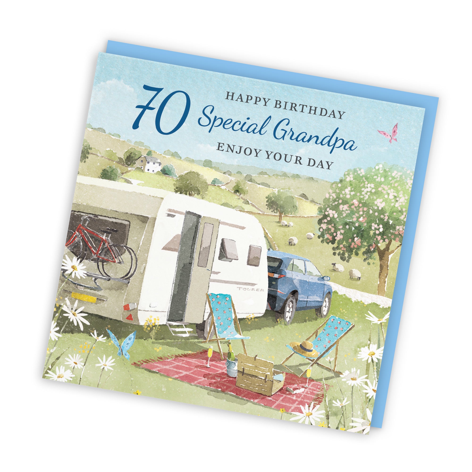 70th Grandpa Birthday Card Caravan Holiday Milo's Gallery - Default Title (RT07573)