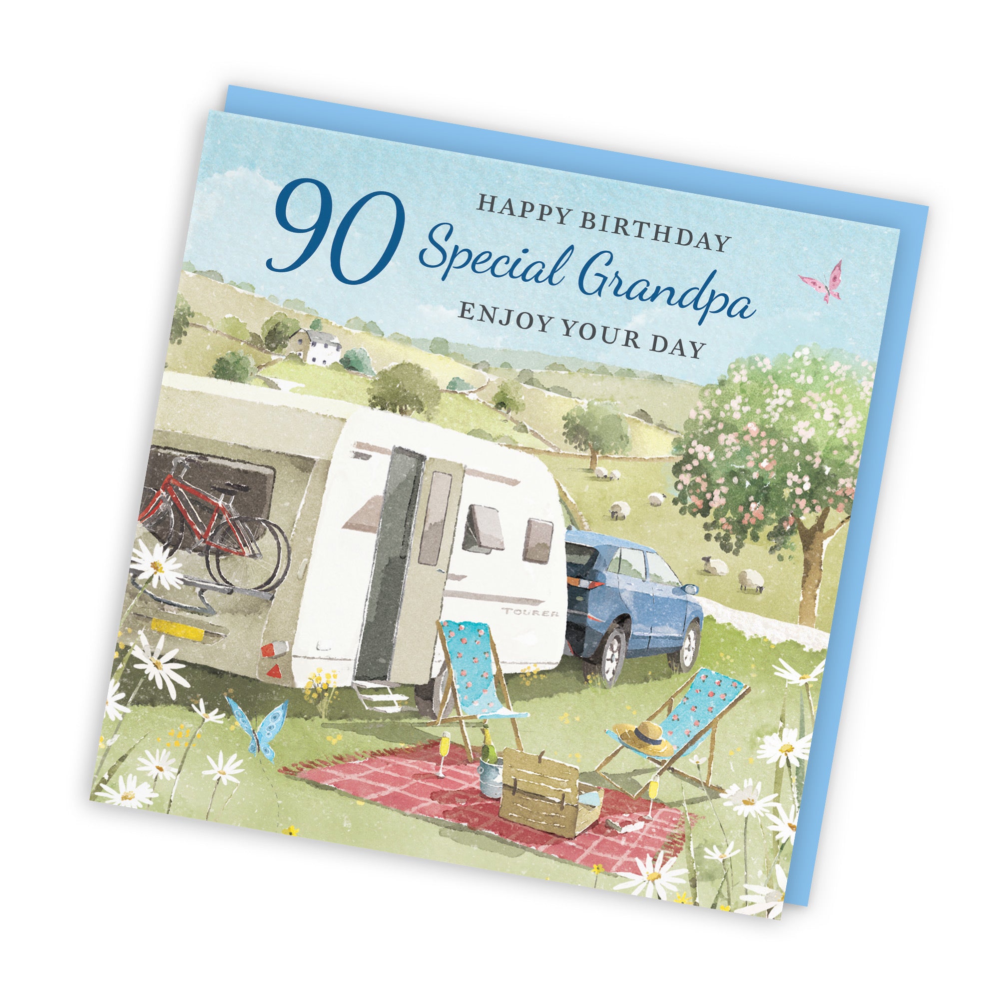 90th Grandpa Birthday Card Caravan Holiday Milo's Gallery - Default Title (RT07575)