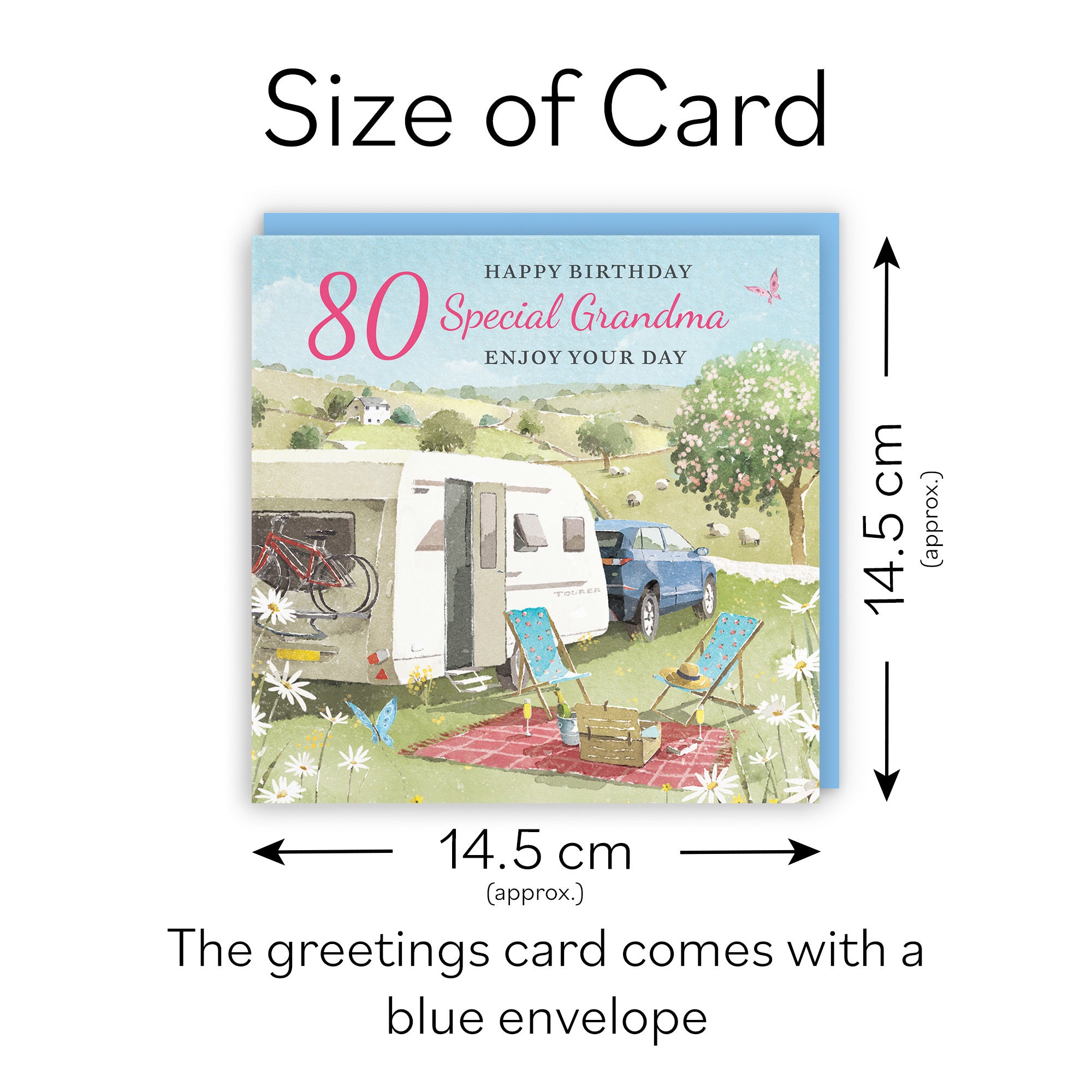80th Grandma Birthday Card Caravan Holiday Milo's Gallery - Default Title (RT07577)