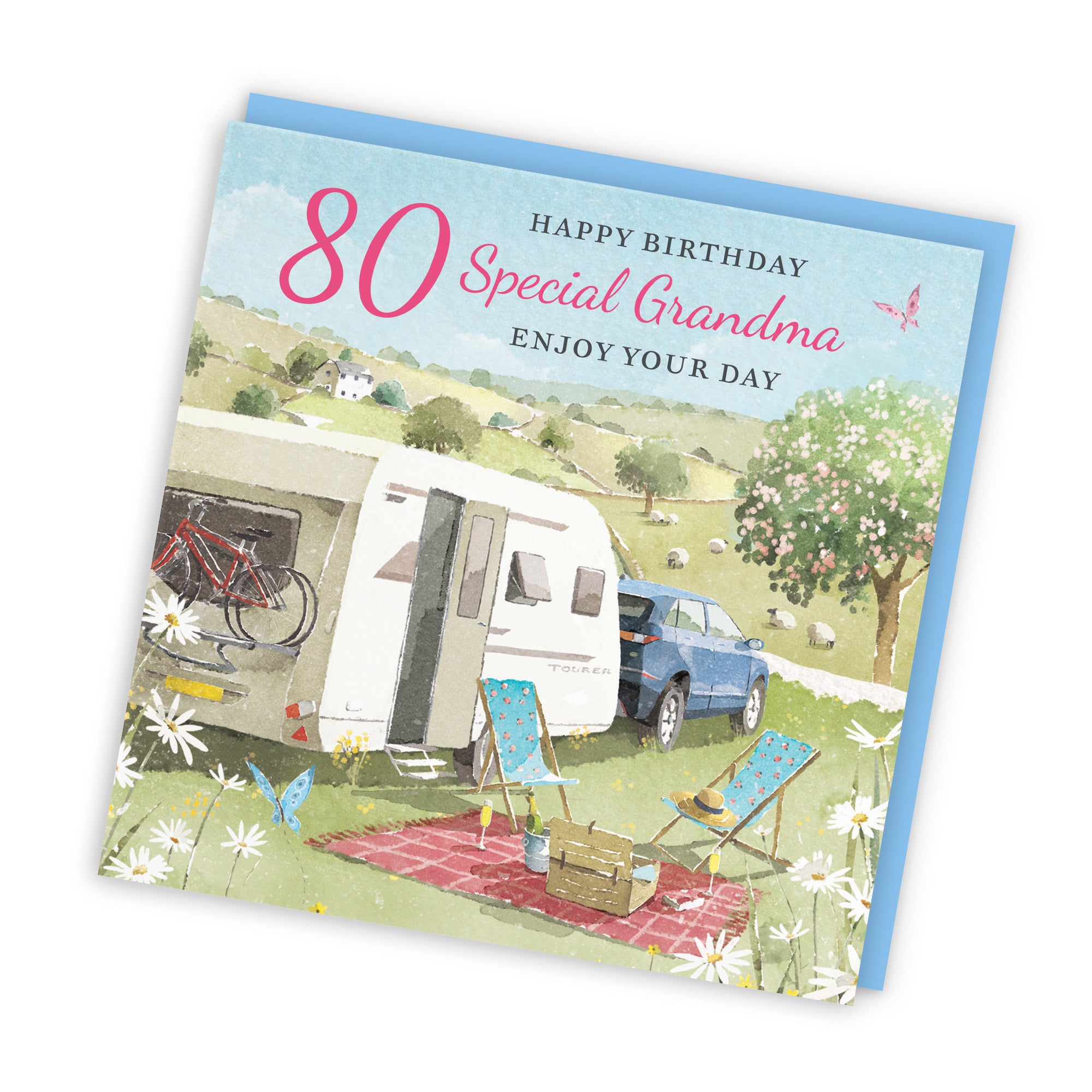 80th Grandma Birthday Card Caravan Holiday Milo's Gallery - Default Title (RT07577)