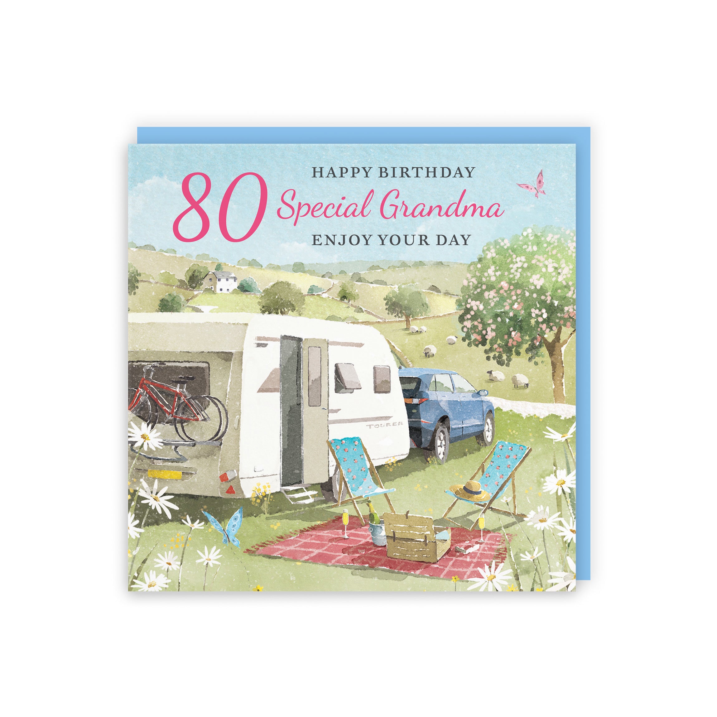 80th Grandma Birthday Card Caravan Holiday Milo's Gallery - Default Title (RT07577)