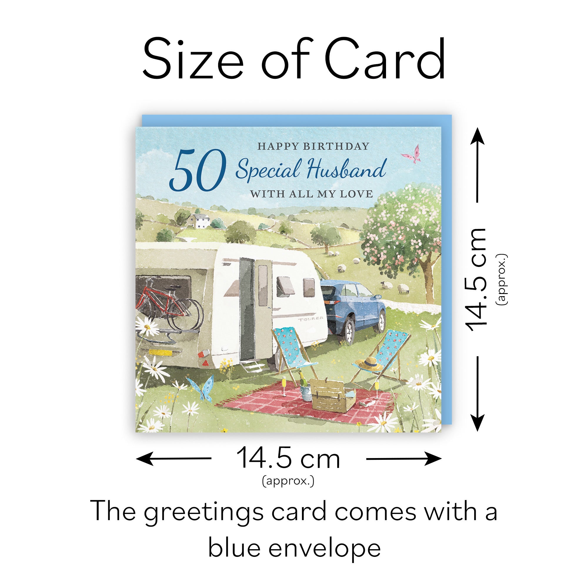50th Husband Birthday Card Caravan Holiday Milo's Gallery - Default Title (RT07579)