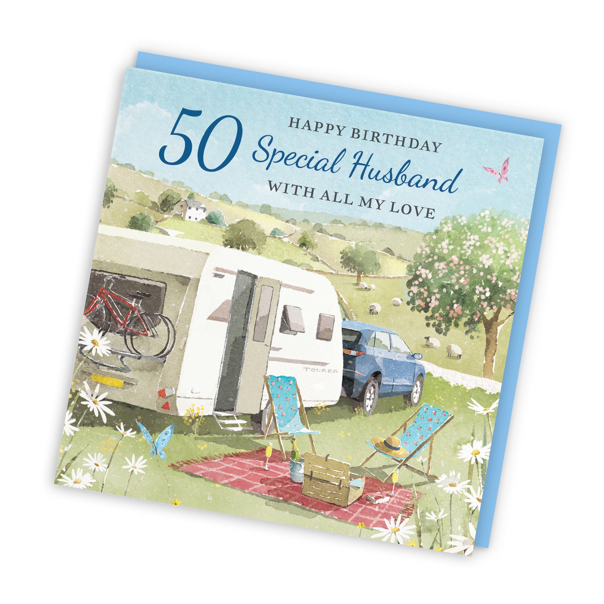 50th Husband Birthday Card Caravan Holiday Milo's Gallery - Default Title (RT07579)