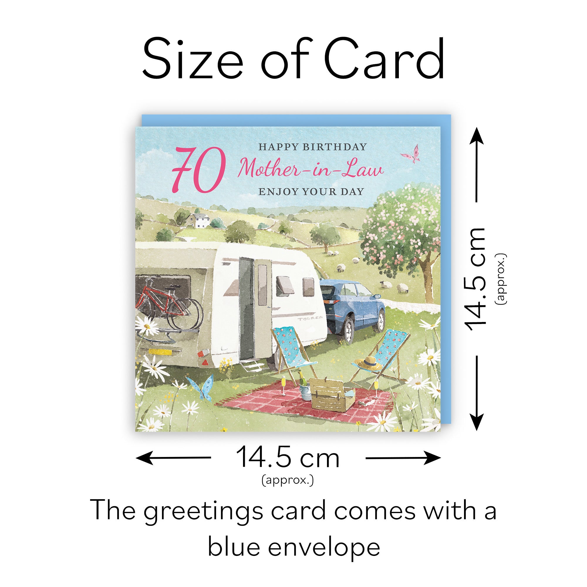70th Mother-in-Law Birthday Card Caravan Holiday Milo's Gallery - Default Title (RT07587)