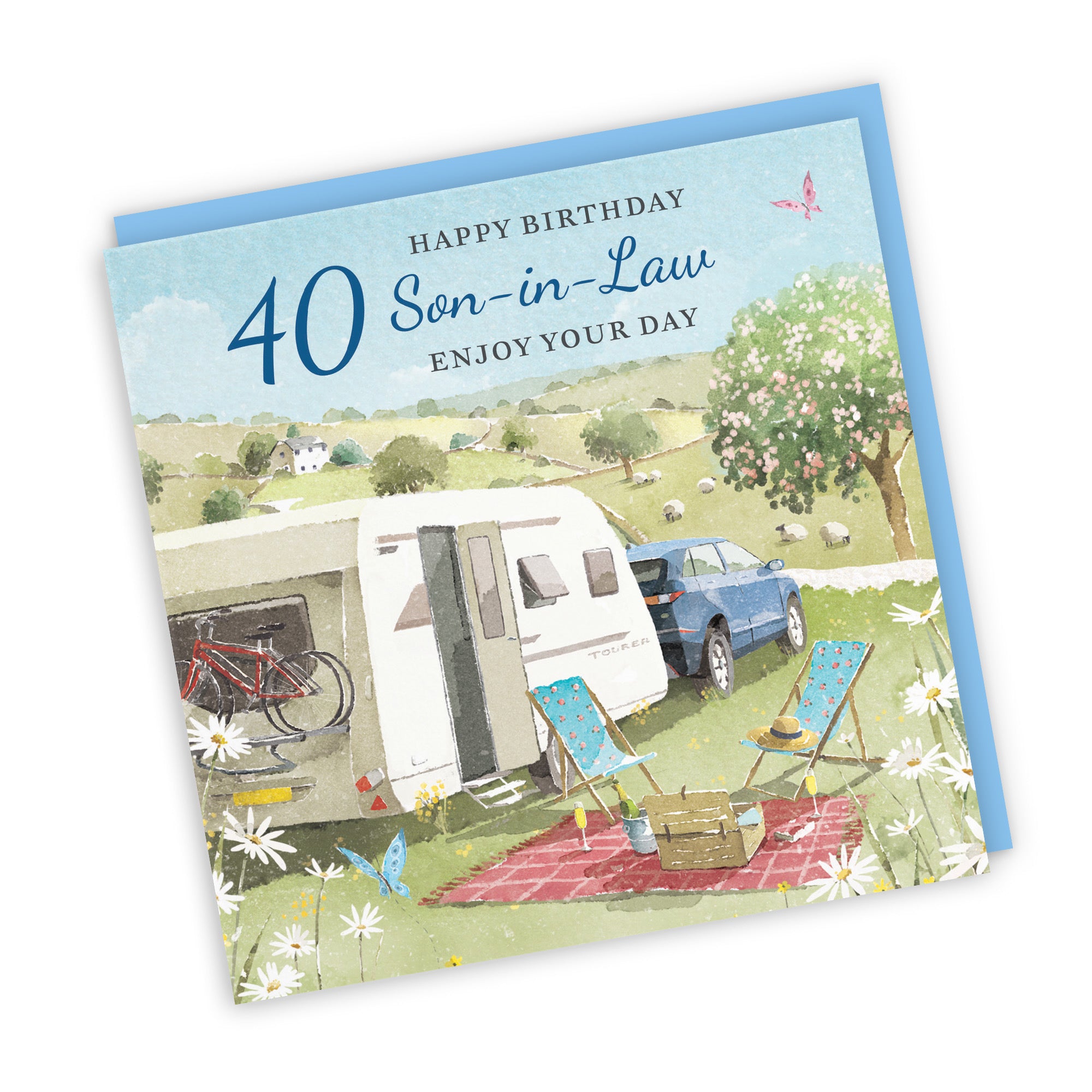 40th Son-in-Law Birthday Card Caravan Holiday Milo's Gallery - Default Title (RT07598)