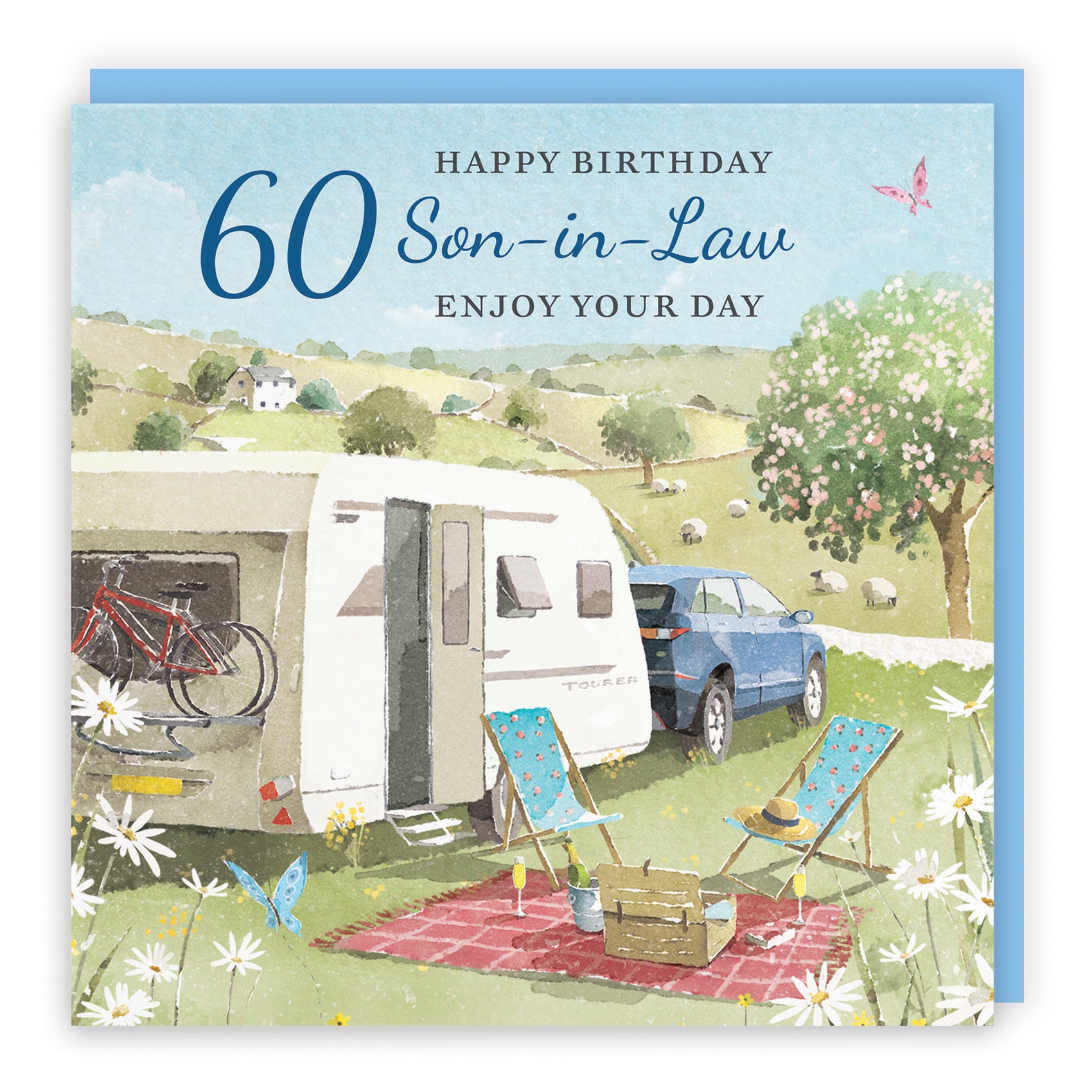 60th Son-in-Law Birthday Card Caravan Holiday Milo's Gallery - Default Title (RT07600)
