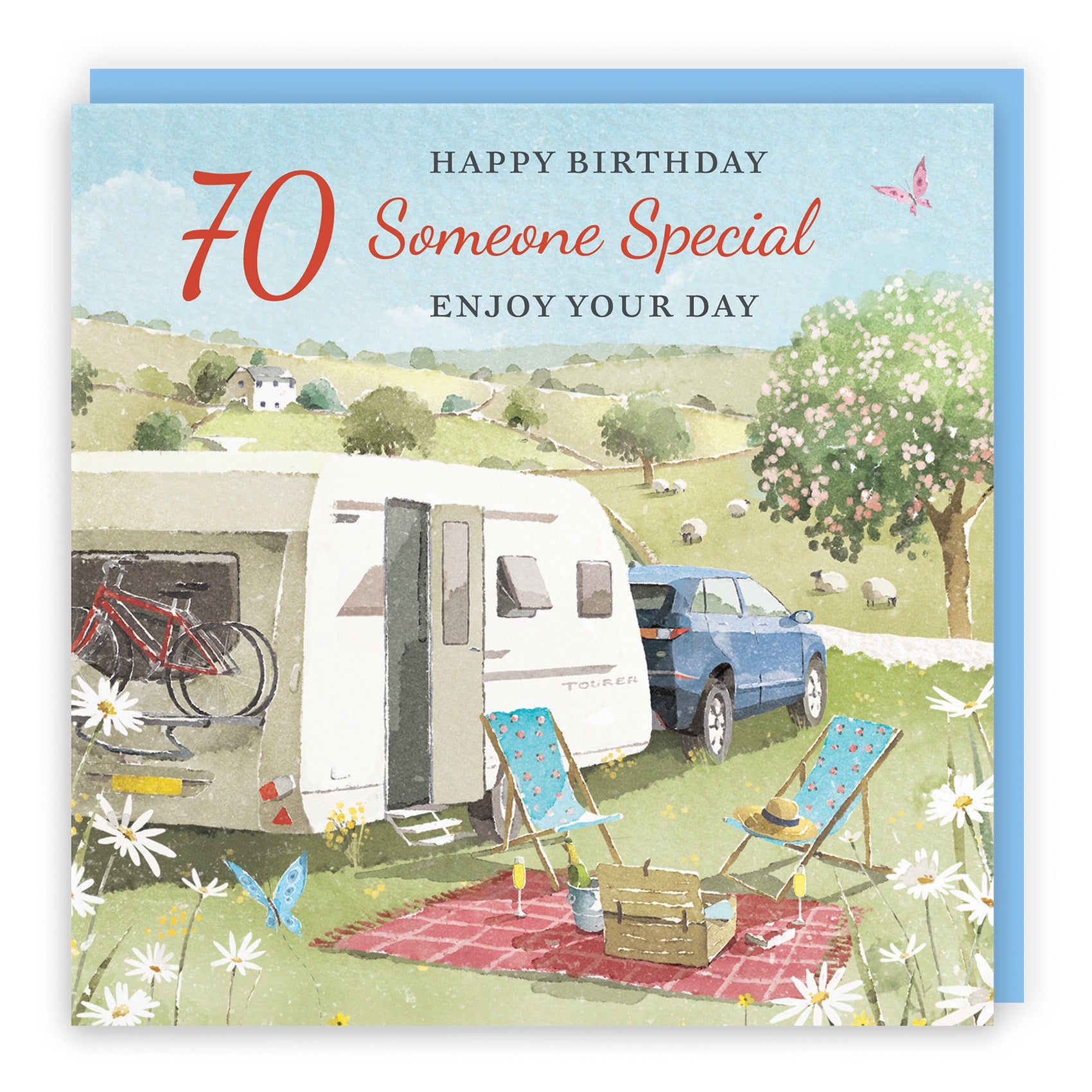 70th Someone Special Birthday Card Caravan Holiday Milo's Gallery - Default Title (RT07604)