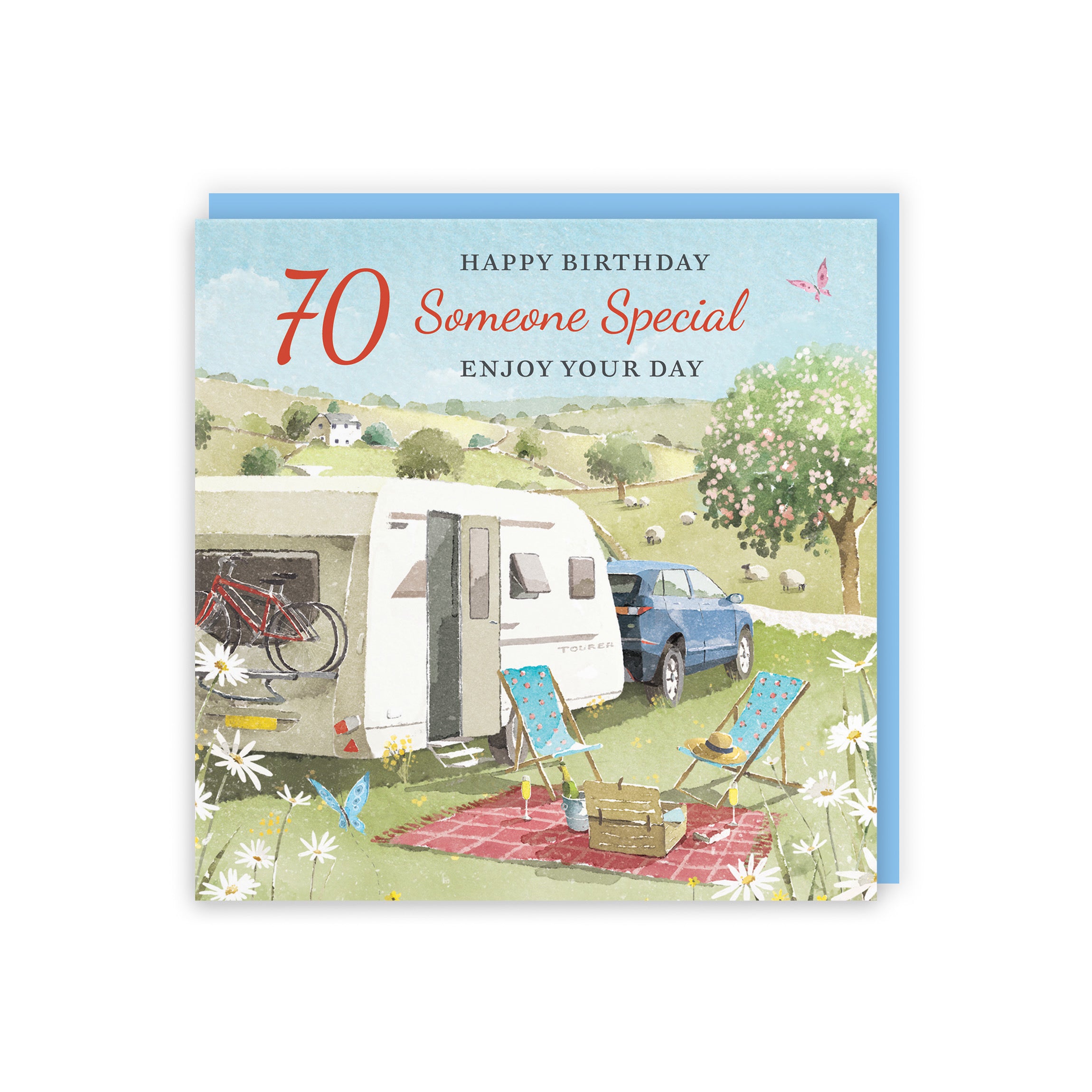 70th Someone Special Birthday Card Caravan Holiday Milo's Gallery - Default Title (RT07604)