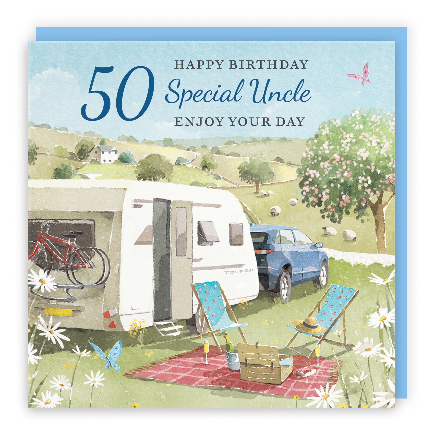 50th Uncle Birthday Card Caravan Holiday Milo's Gallery - Default Title (RT07606)