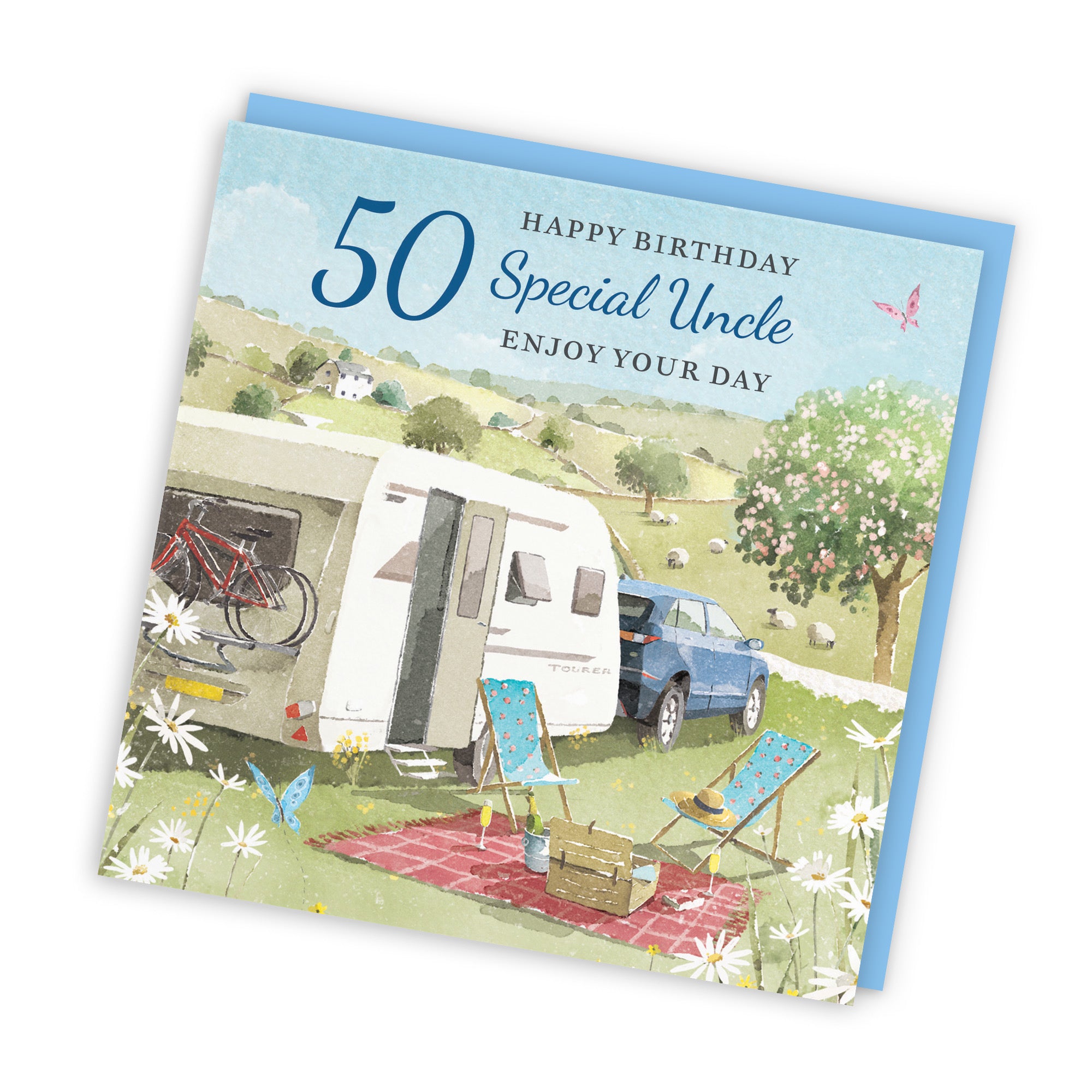 50th Uncle Birthday Card Caravan Holiday Milo's Gallery - Default Title (RT07606)