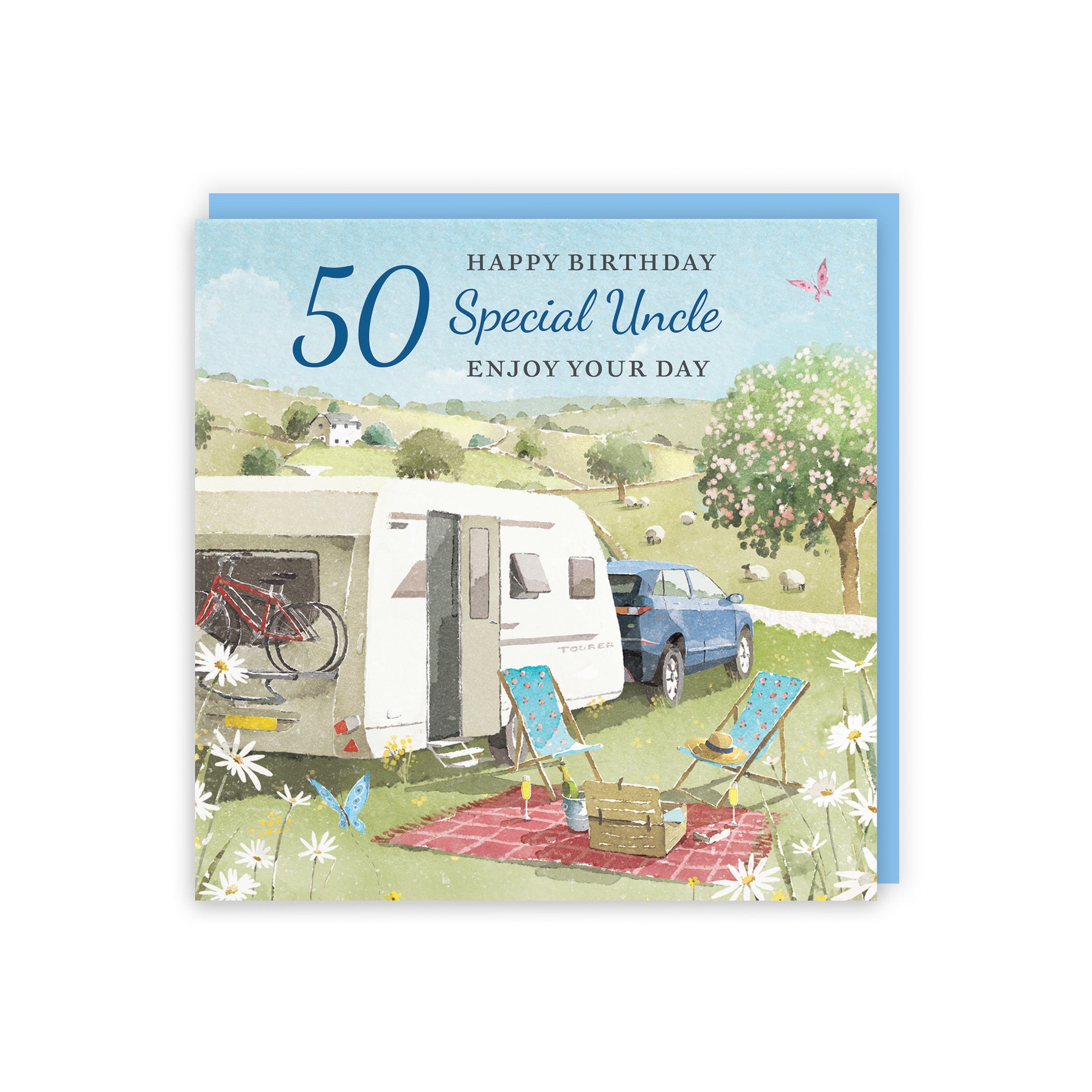 50th Uncle Birthday Card Caravan Holiday Milo's Gallery - Default Title (RT07606)
