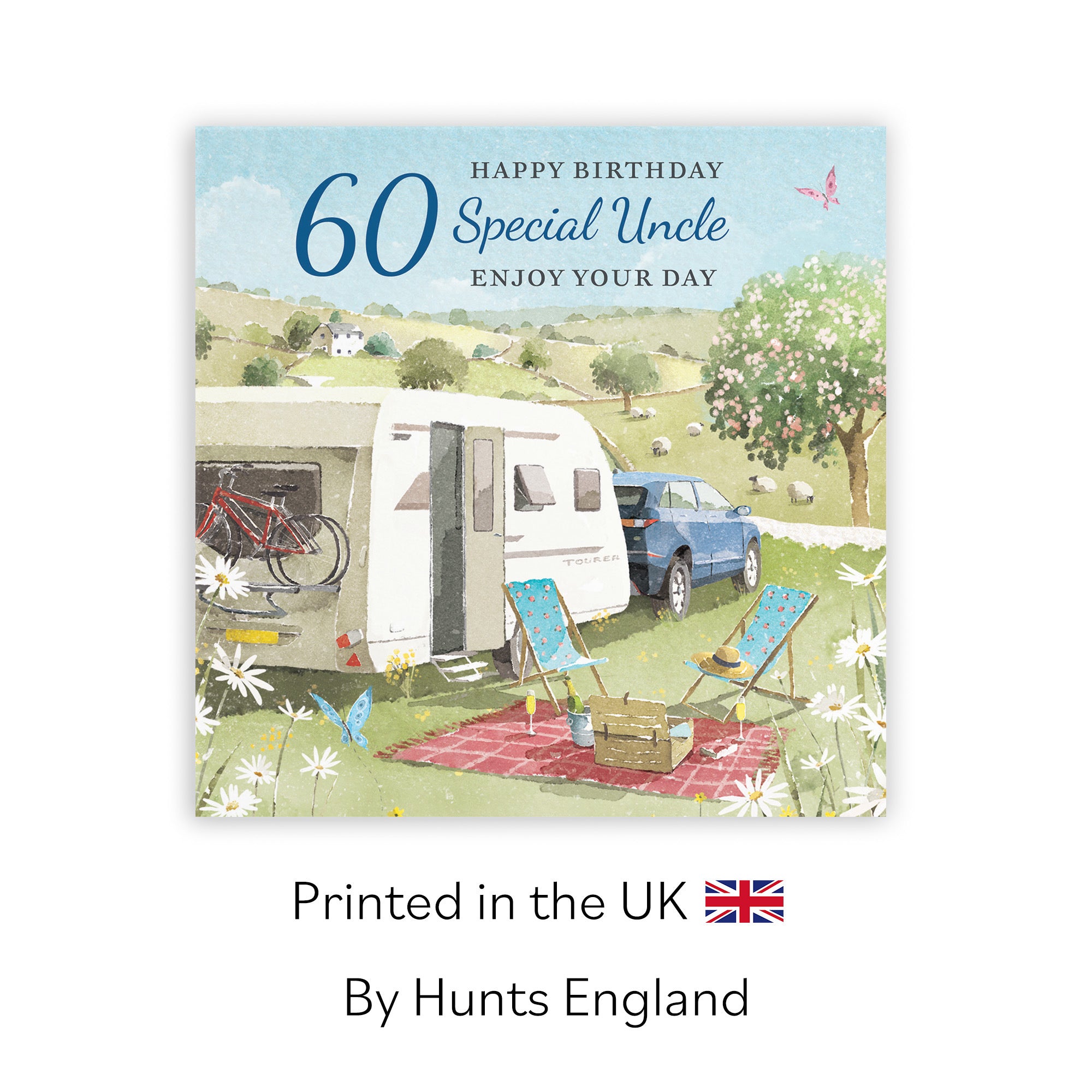 60th Uncle Birthday Card Caravan Holiday Milo's Gallery - Default Title (RT07607)