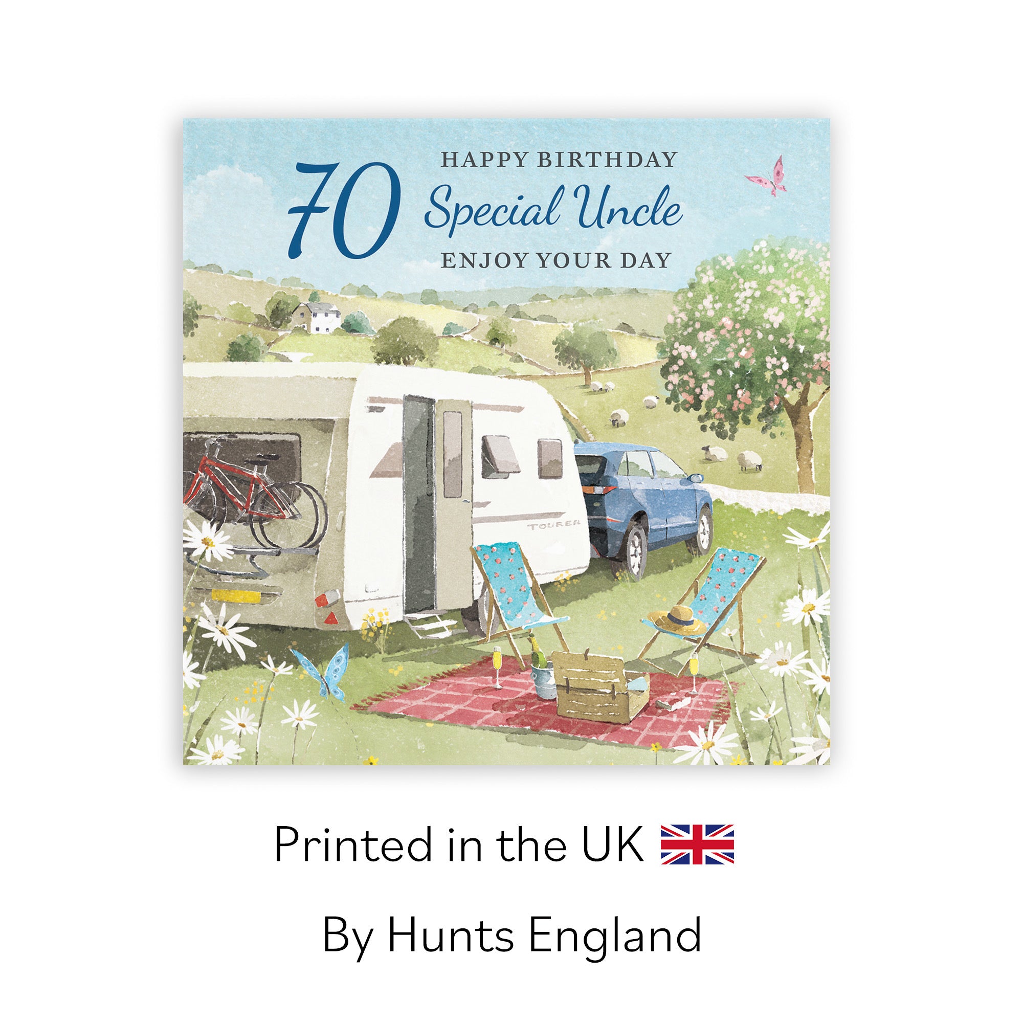 70th Uncle Birthday Card Caravan Holiday Milo's Gallery - Default Title (RT07608)
