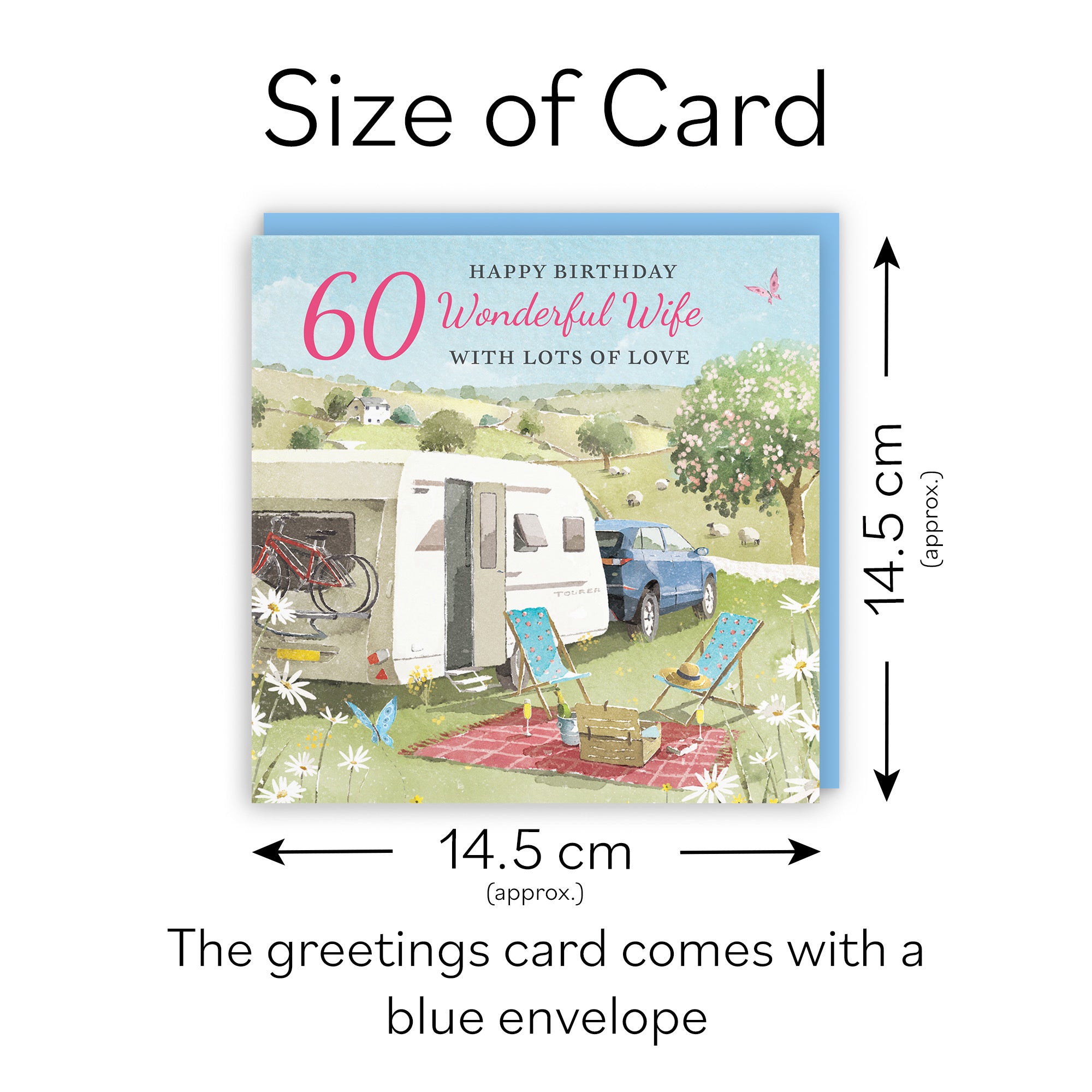 60th Wife Birthday Card Caravan Holiday Milo's Gallery - Default Title (RT07611)