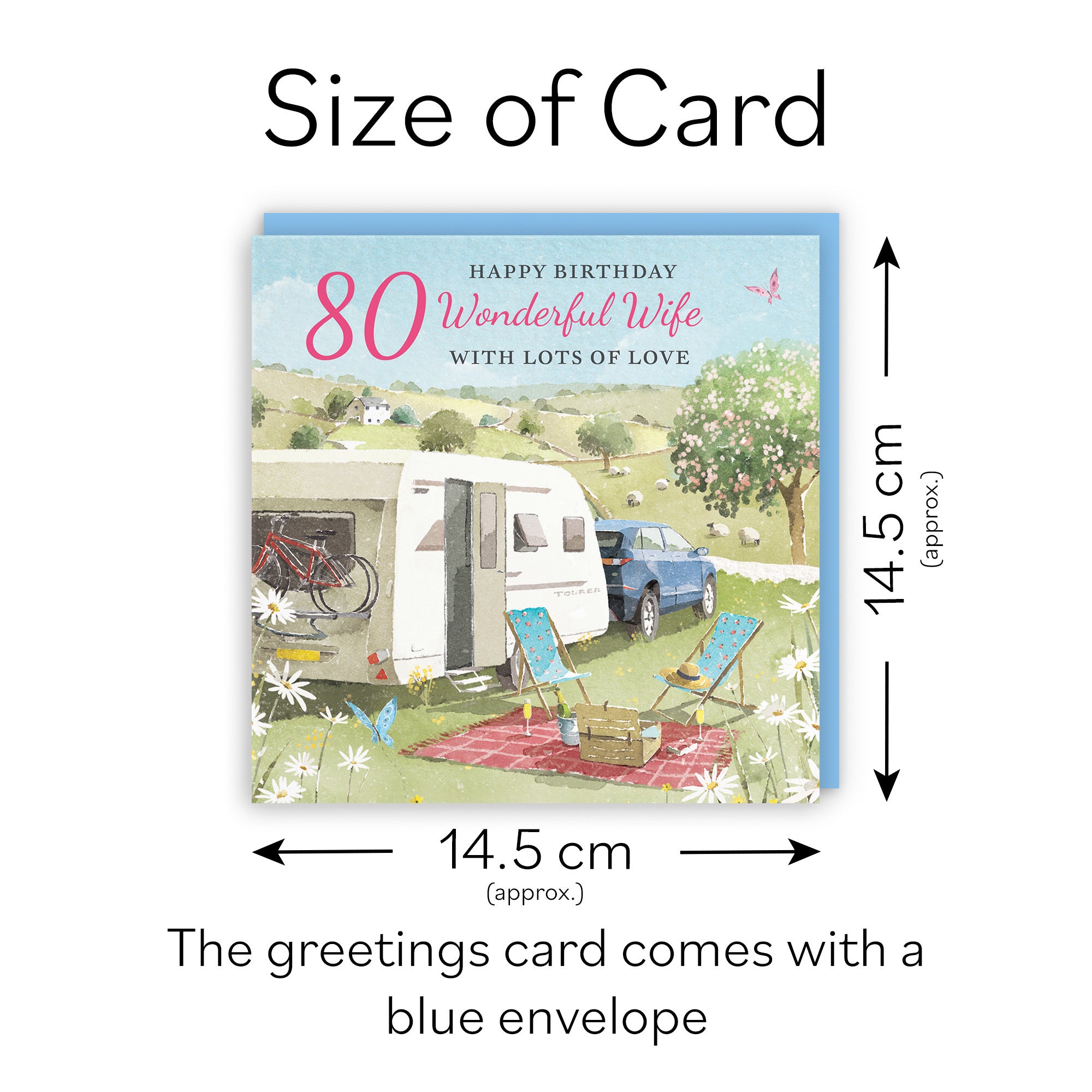 80th Wife Birthday Card Caravan Holiday Milo's Gallery - Default Title (RT07613)