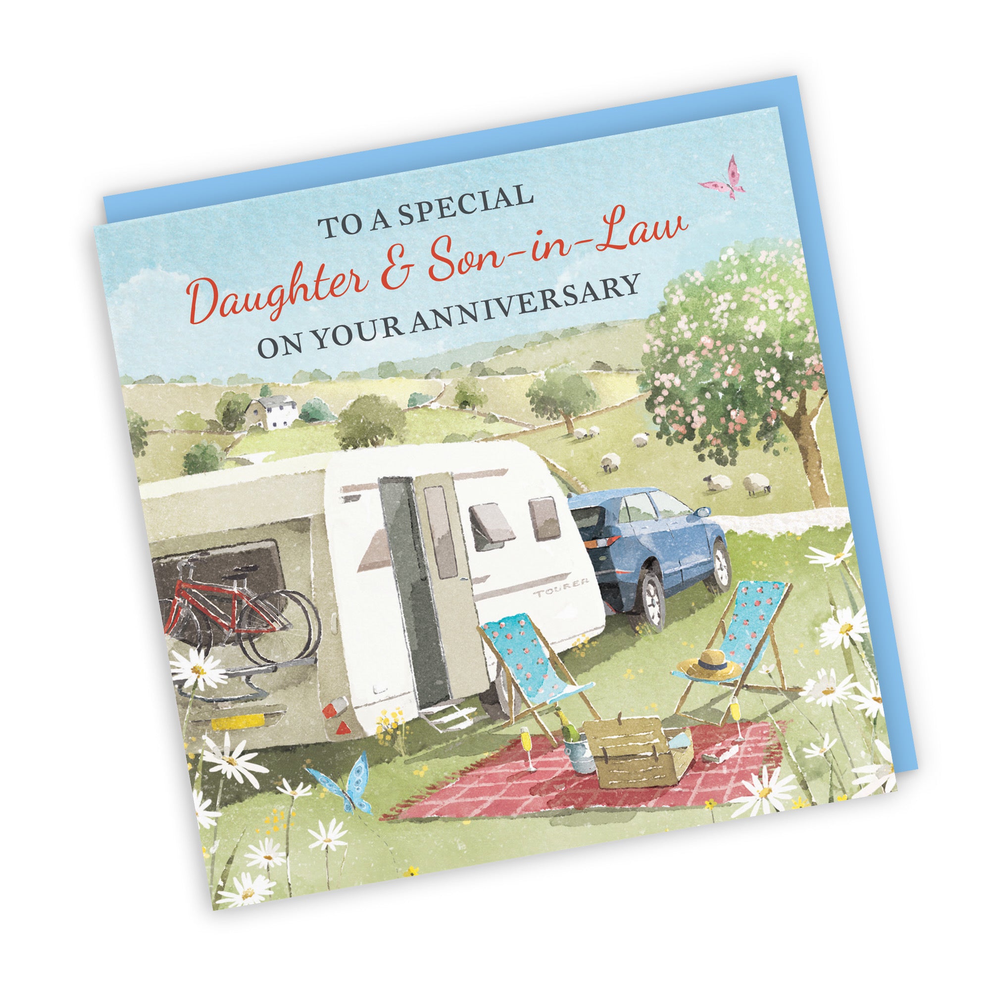Daughter And Son-in-Law Anniversary Card Caravan Holiday Milo's Gallery - Default Title (RT07619)