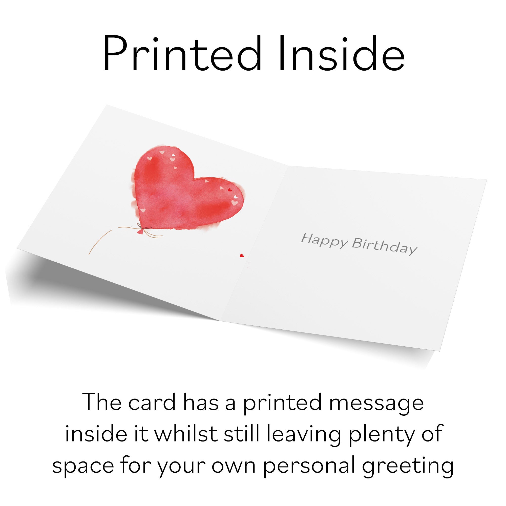 Womens 80th Birthday Card Heart Balloon Gold Foil Marty The Mouse - Default Title (SN00138)