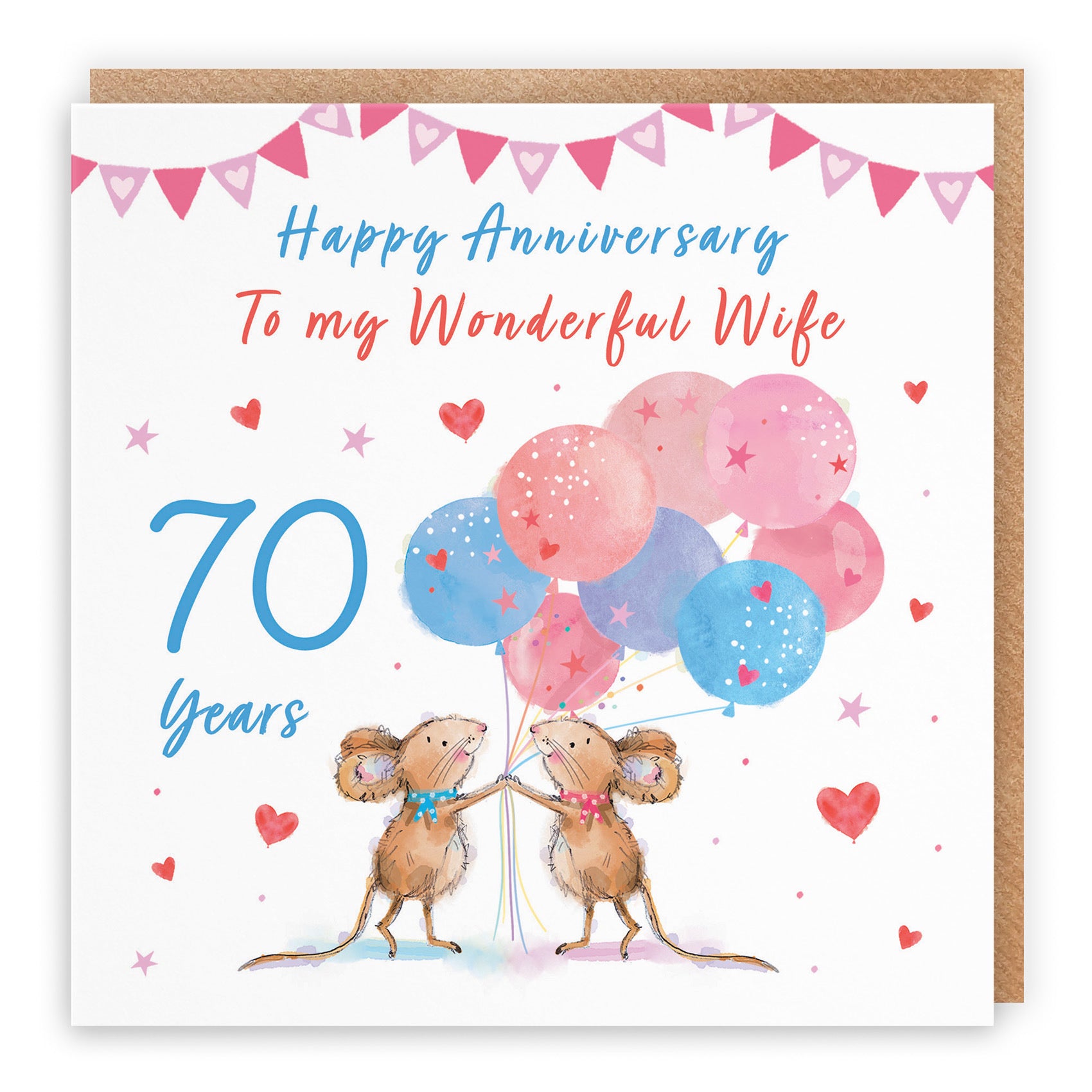 70th Wife Anniversary Card Happily Ever After Little Whiskers - Default Title (SN00154)