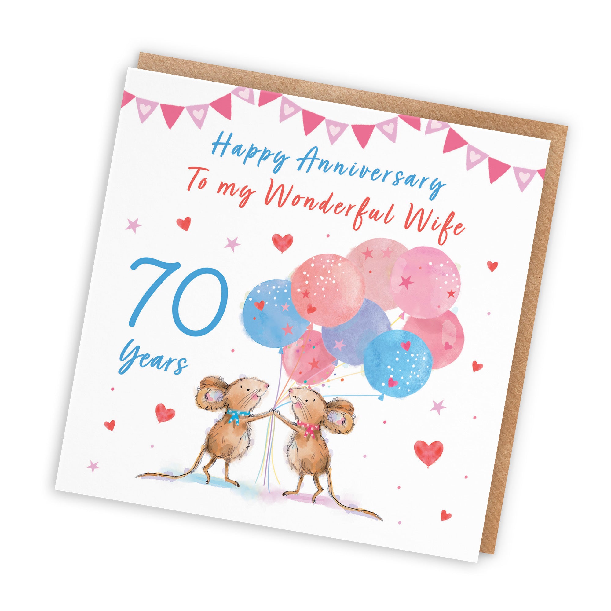 70th Wife Anniversary Card Happily Ever After Little Whiskers - Default Title (SN00154)