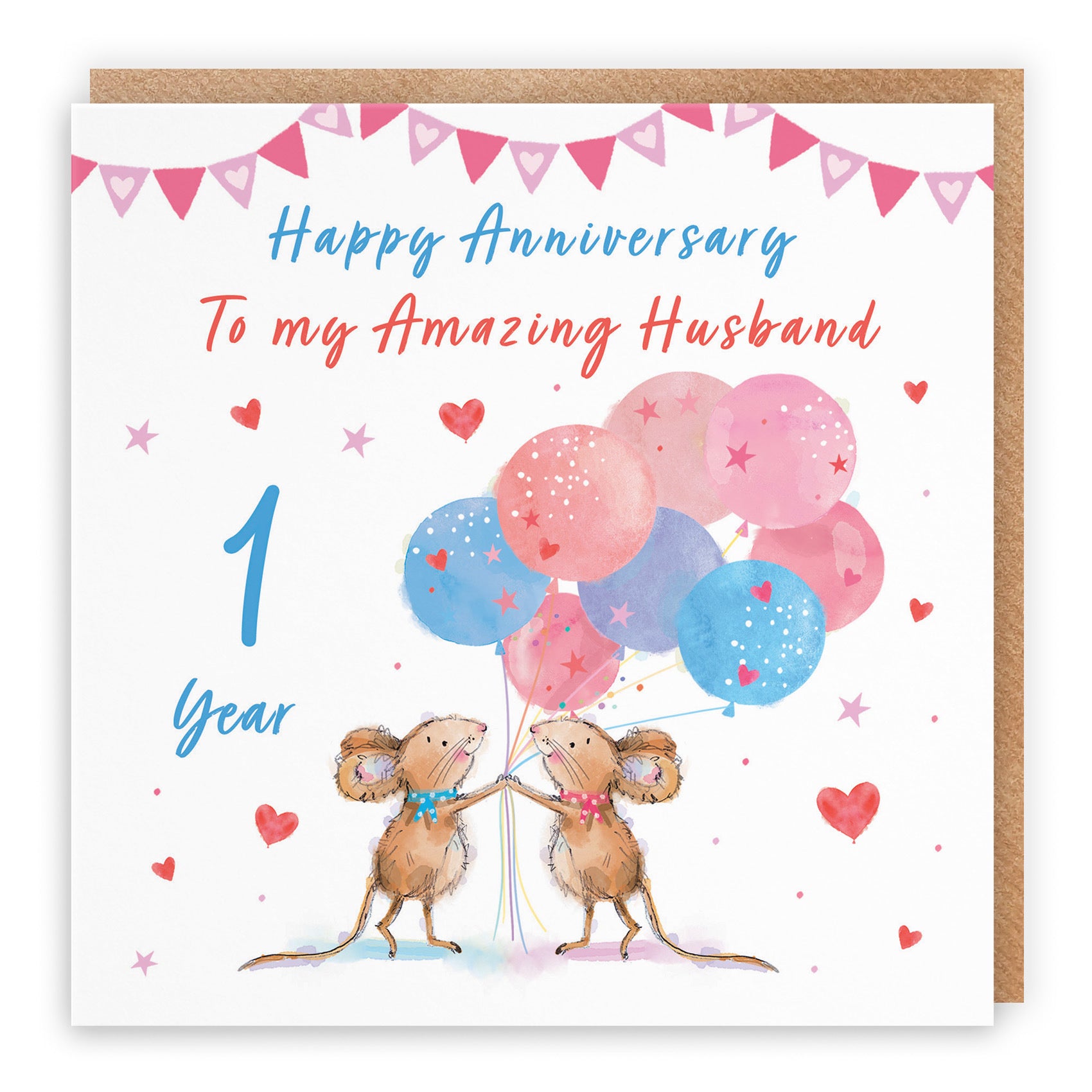 1st Husband Anniversary Card Happily Ever After Little Whiskers - Default Title (SN00166)