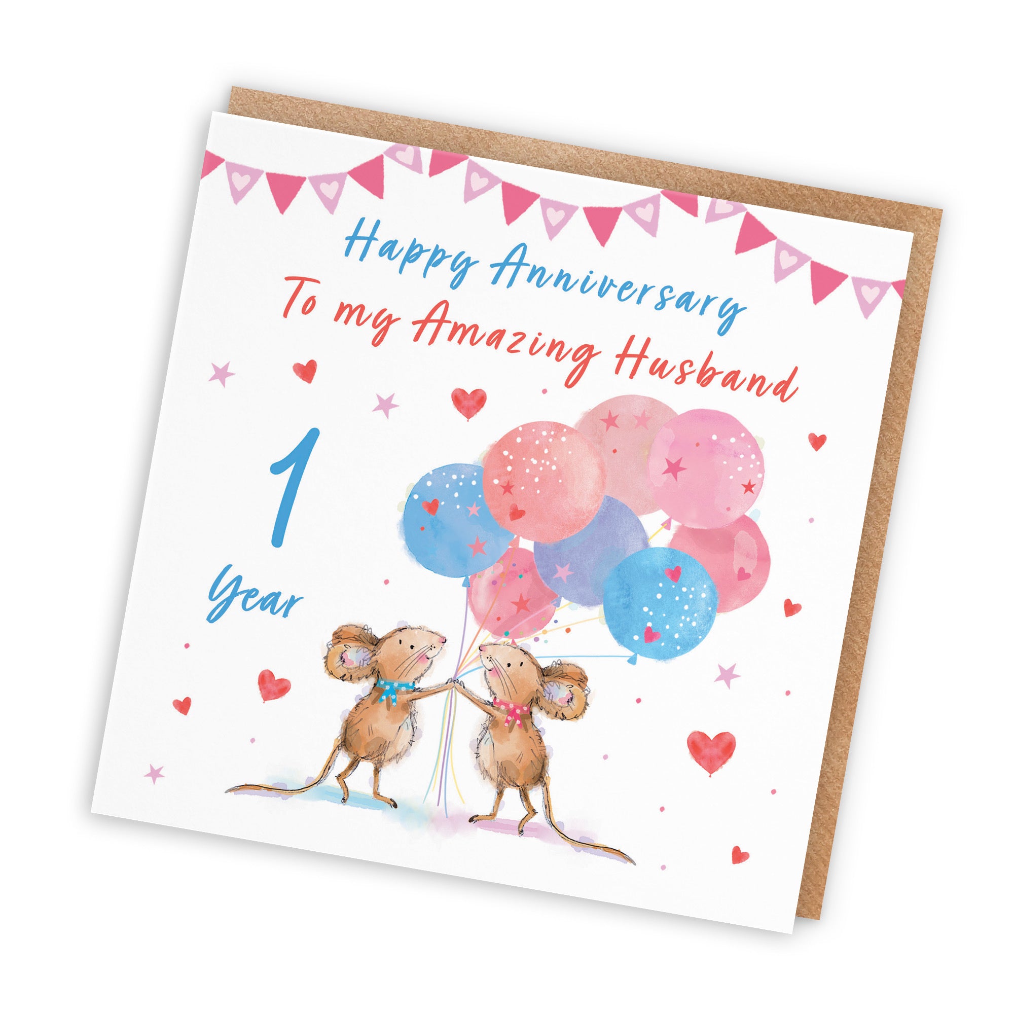 1st Husband Anniversary Card Happily Ever After Little Whiskers - Default Title (SN00166)