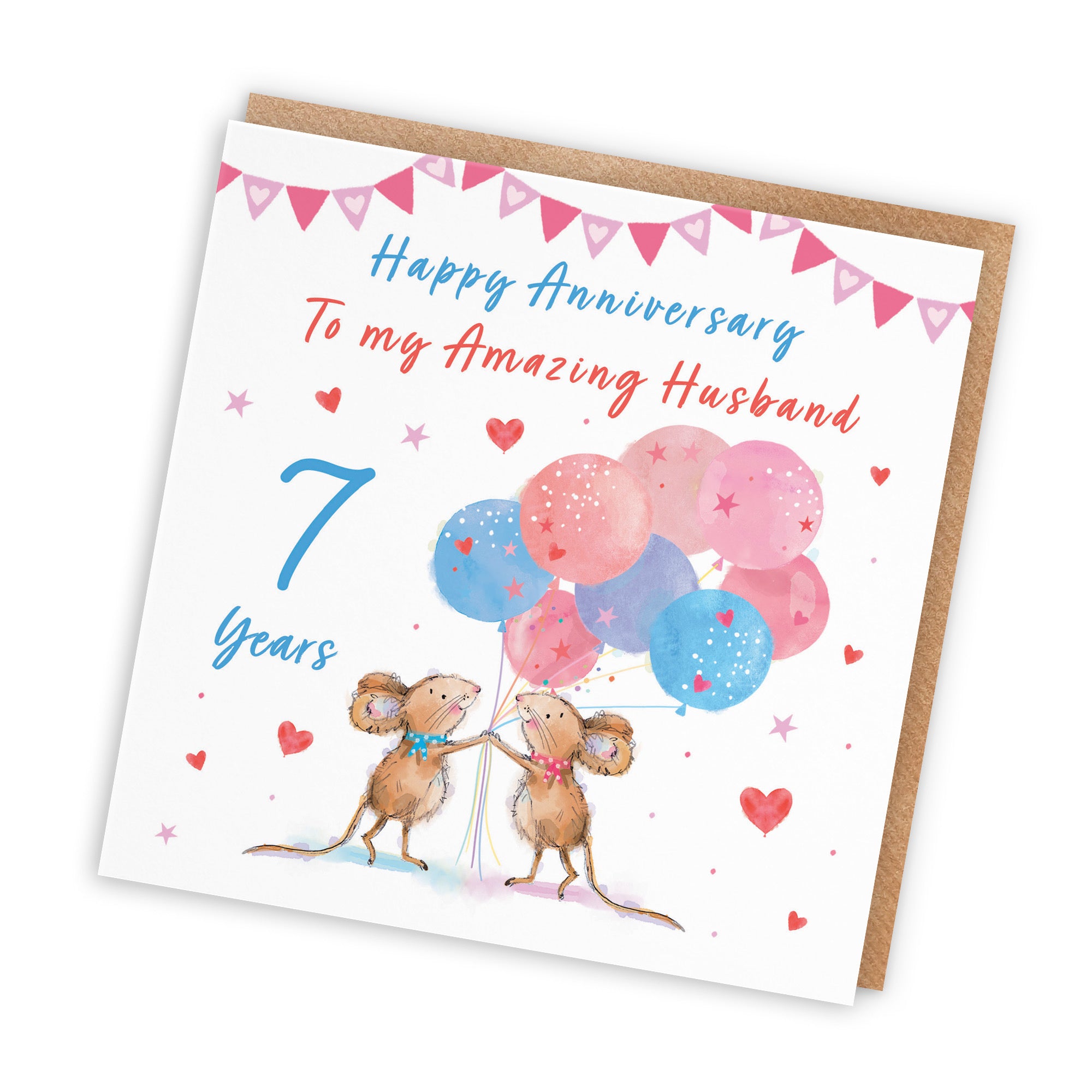 7th Husband Anniversary Card Happily Ever After Little Whiskers - Default Title (SN00191)