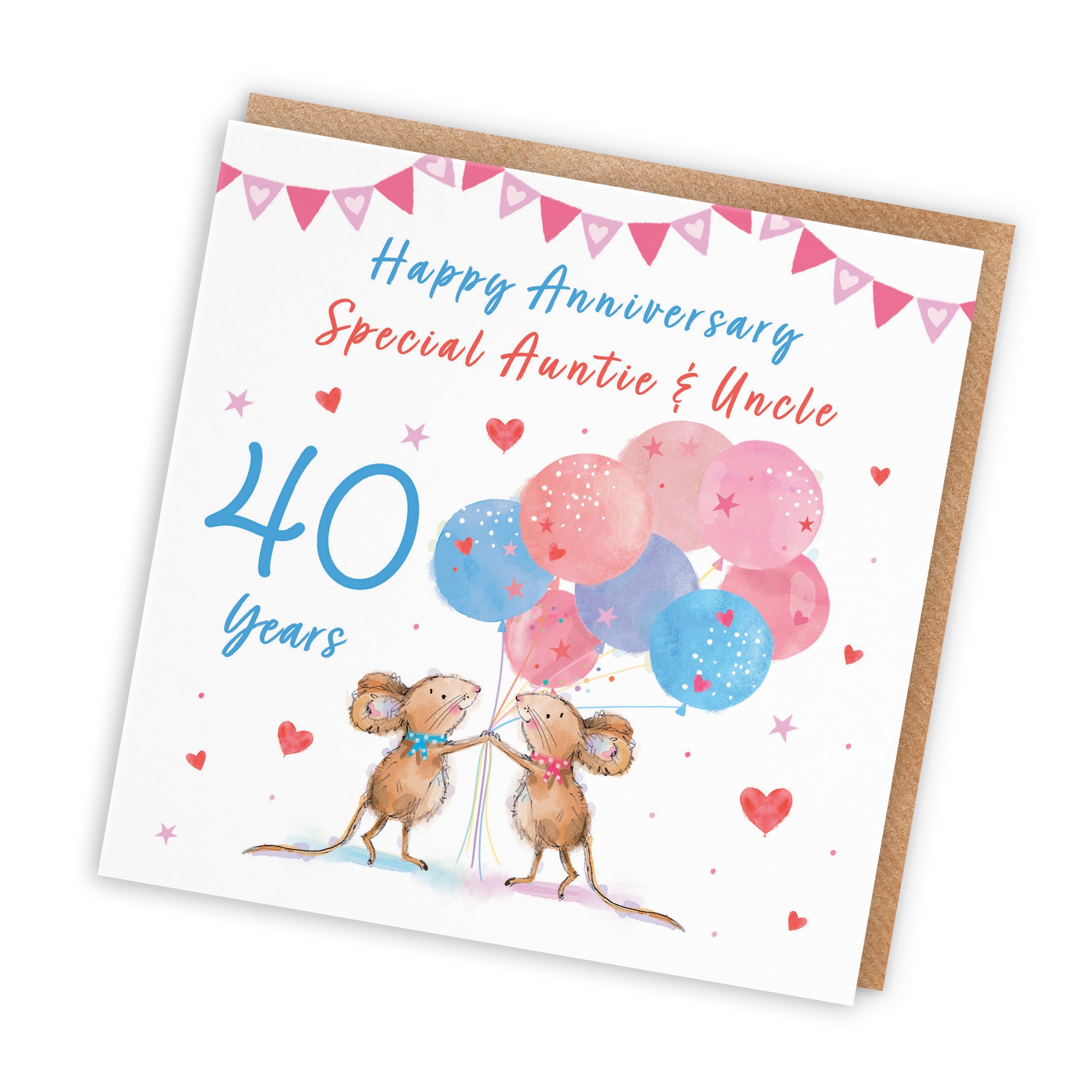 40th Auntie And Uncle Anniversary Card Happily Ever After Little Whiskers - Default Title (SN00194)