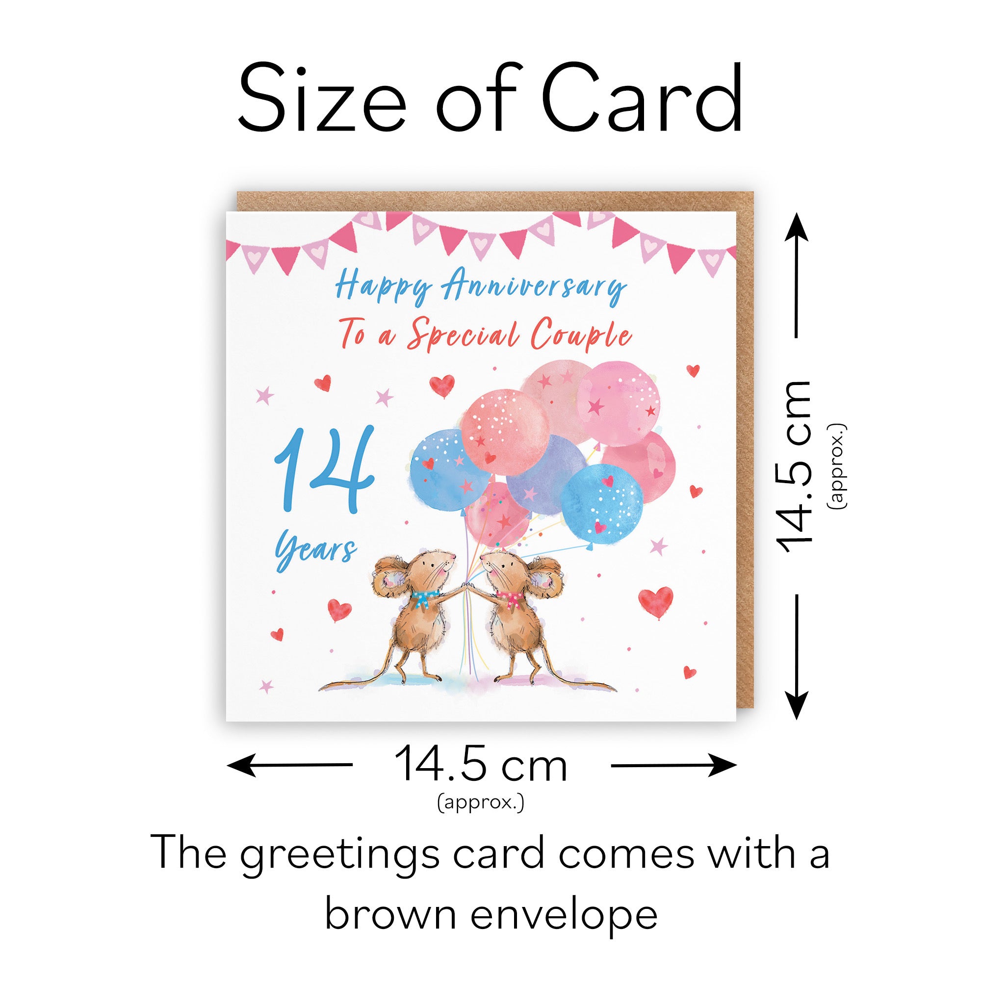 14th Couple Anniversary Card Happily Ever After Little Whiskers - Default Title (SN00208)