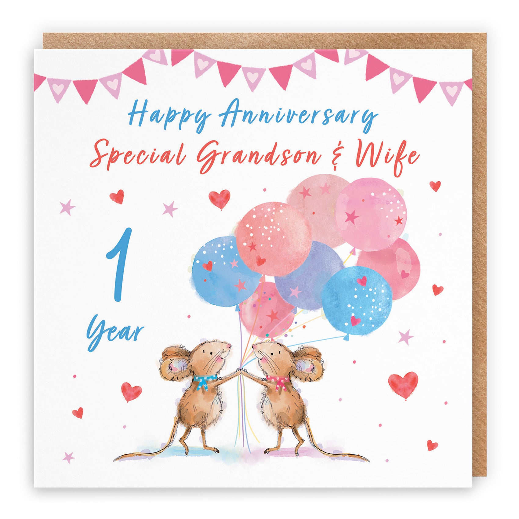 1st Grandson And Wife Anniversary Card Happily Ever After Little Whiskers - Default Title (SN00253)