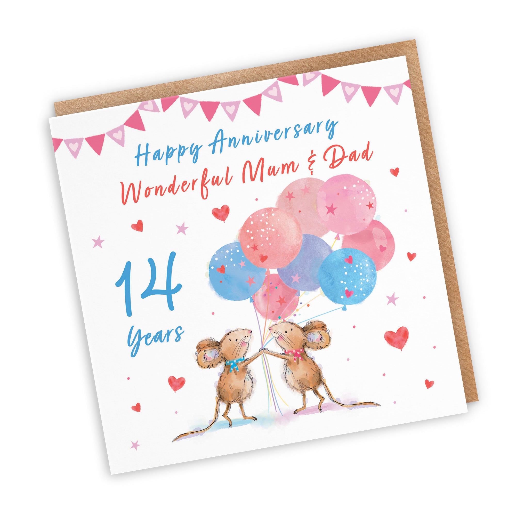 14th Mum And Dad Anniversary Card Happily Ever After Little Whiskers - Default Title (SN00256)