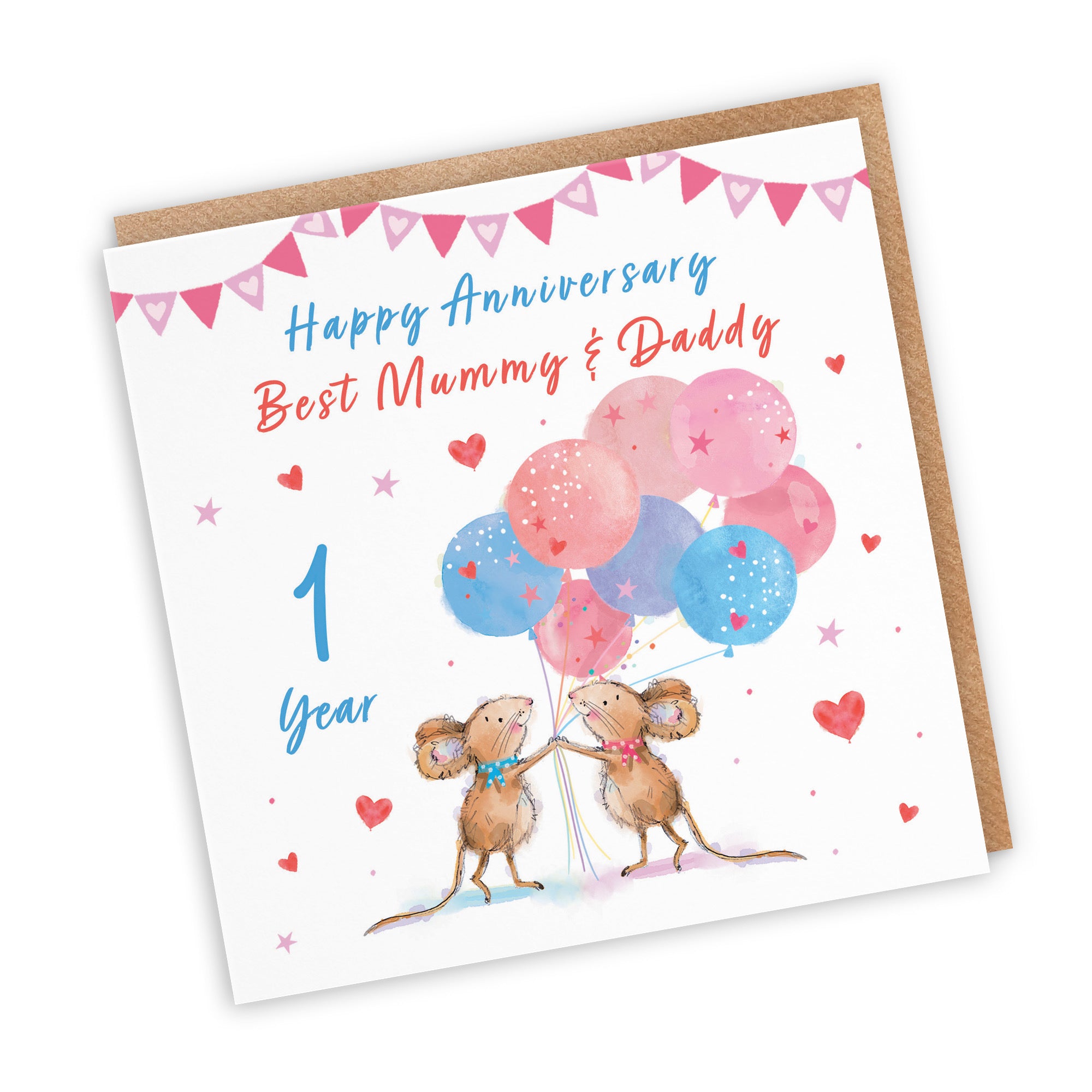 1st Mummy And Daddy Anniversary Card Happily Ever After Little Whiskers - Default Title (SN00270)
