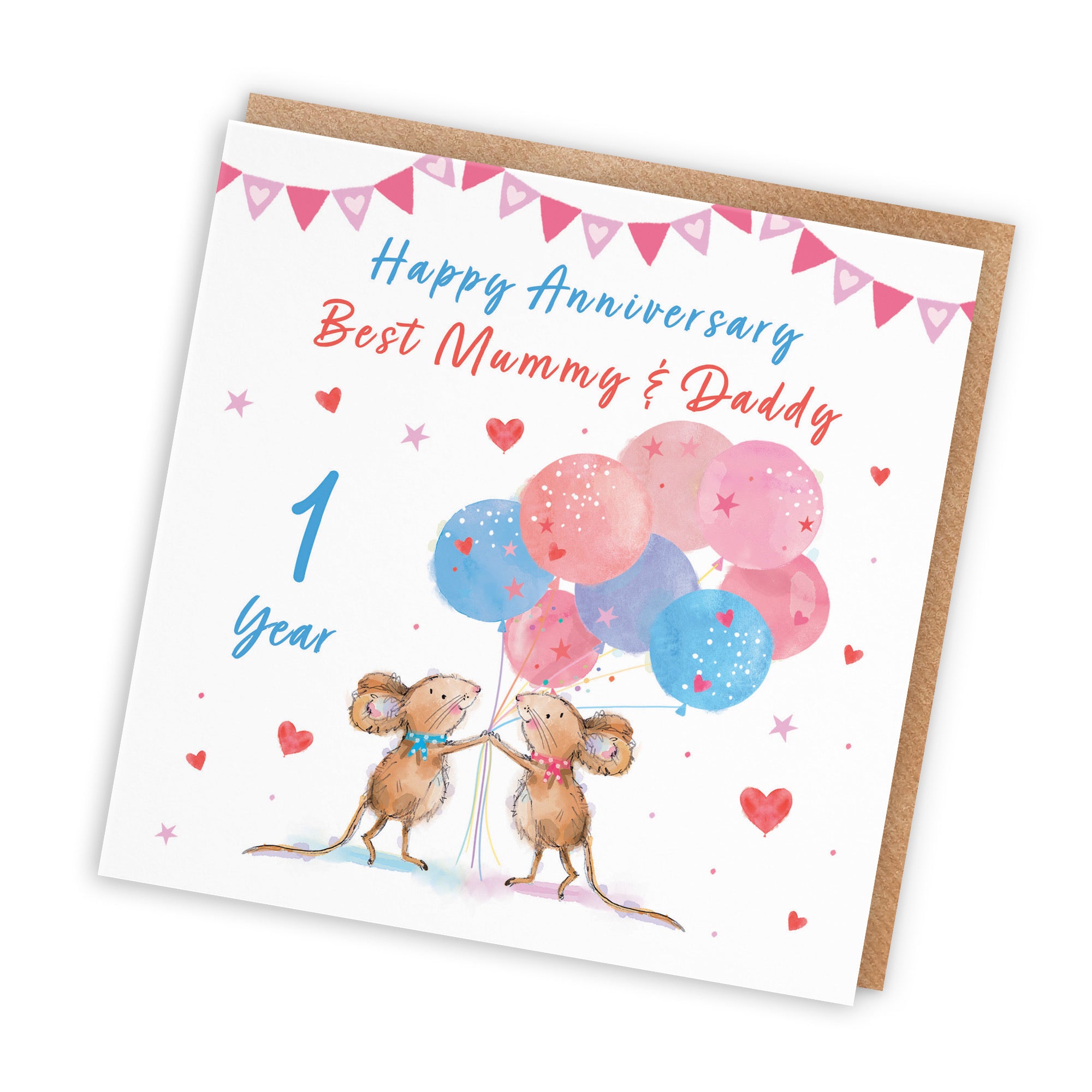 1st Mummy And Daddy Anniversary Card Happily Ever After Little Whiskers - Default Title (SN00270)
