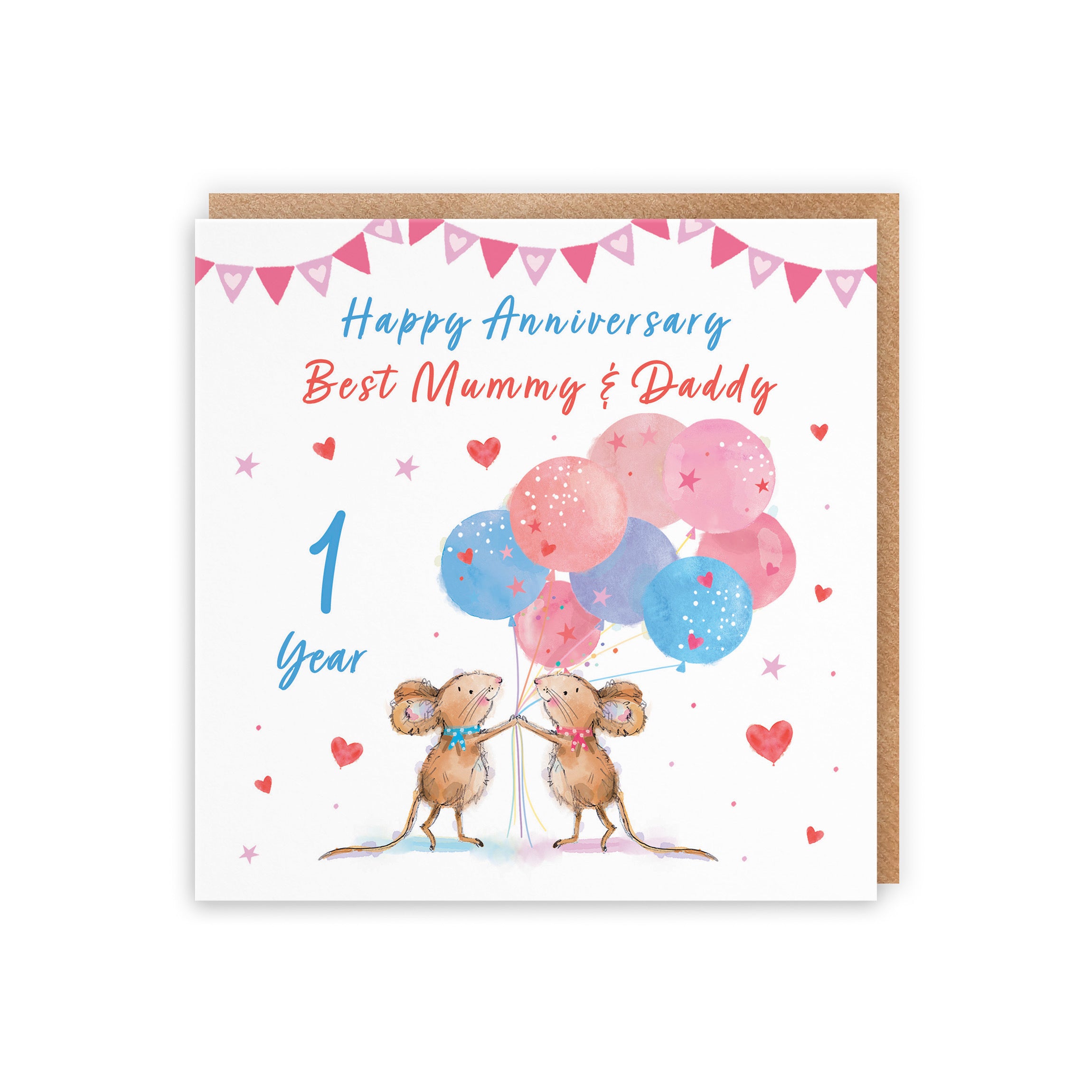 1st Mummy And Daddy Anniversary Card Happily Ever After Little Whiskers - Default Title (SN00270)