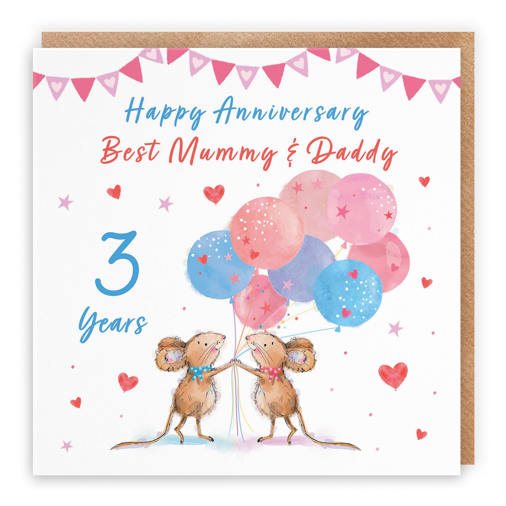 3rd Mummy And Daddy Anniversary Card Happily Ever After Little Whiskers - Default Title (SN00272)