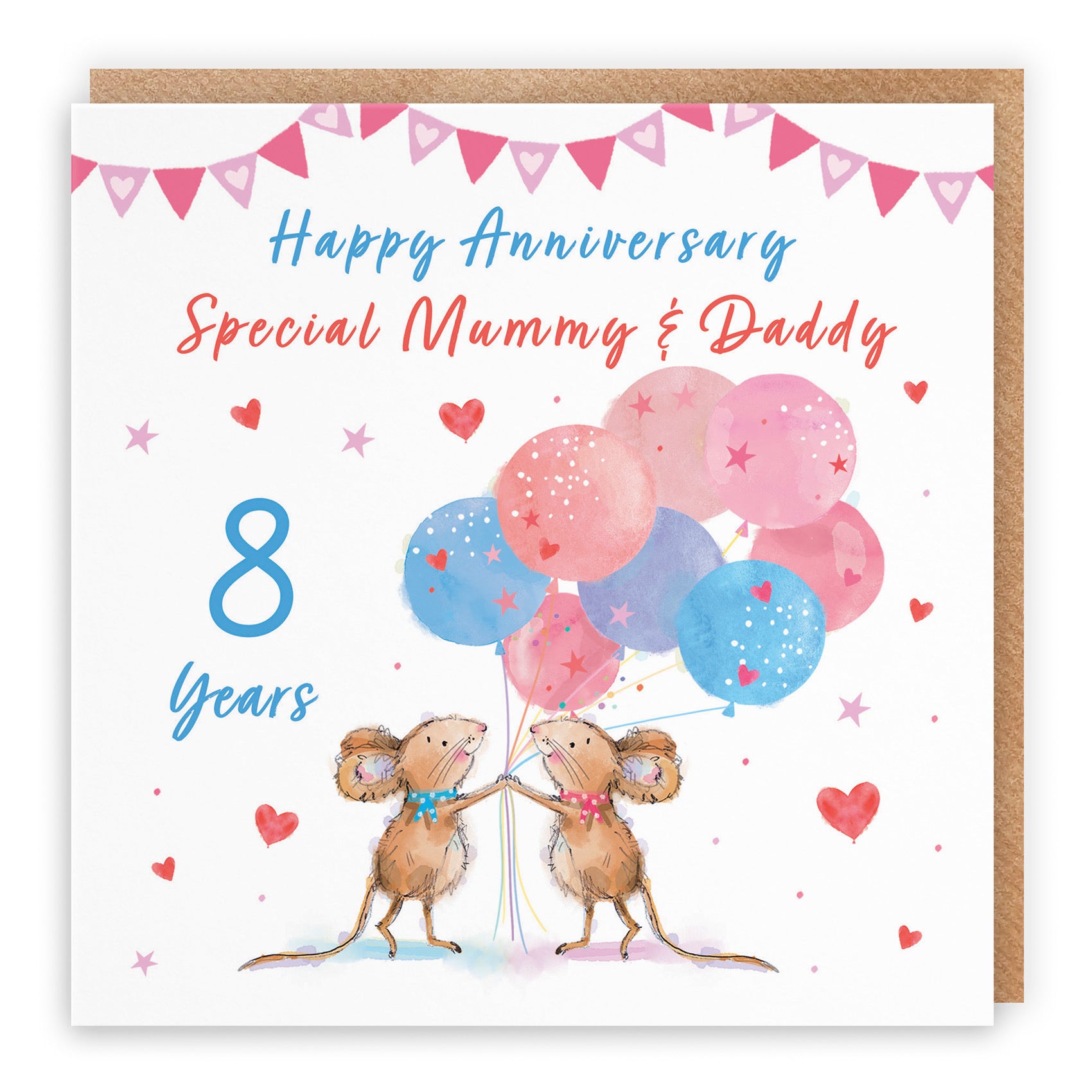 8th Mummy And Daddy Anniversary Card Happily Ever After Little Whiskers - Default Title (SN00275)
