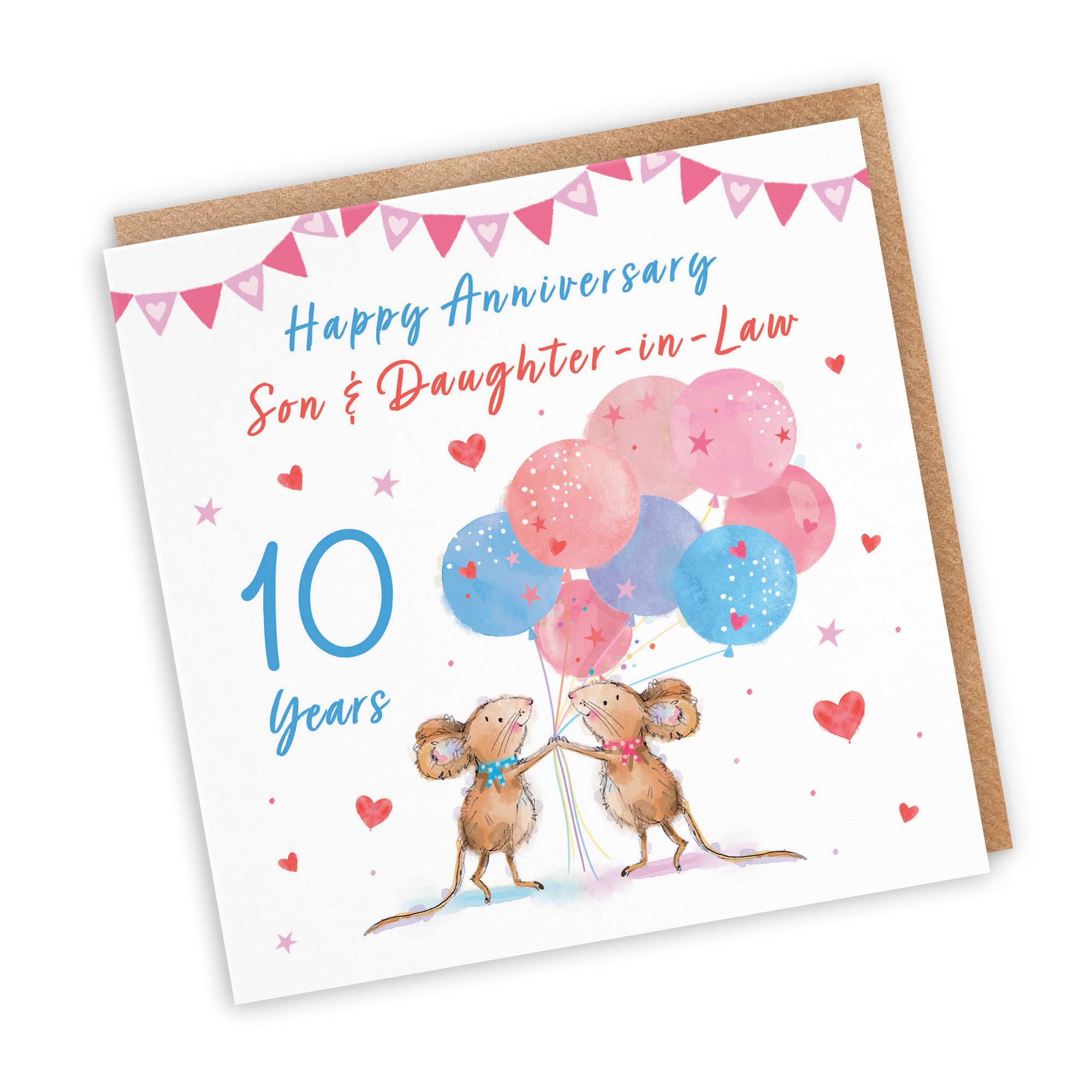 10th Son And Daughter-in-Law Anniversary Card Happily Ever After Little Whiskers - Default Title (SN00327)
