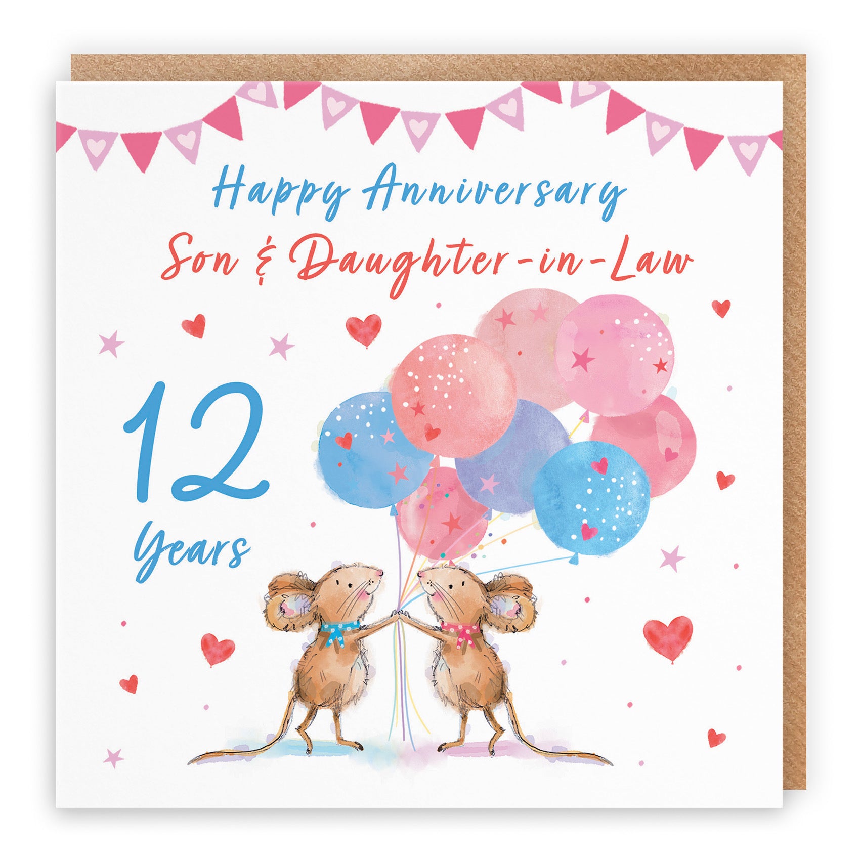 12th Son And Daughter-in-Law Anniversary Card Happily Ever After Little Whiskers - Default Title (SN00329)