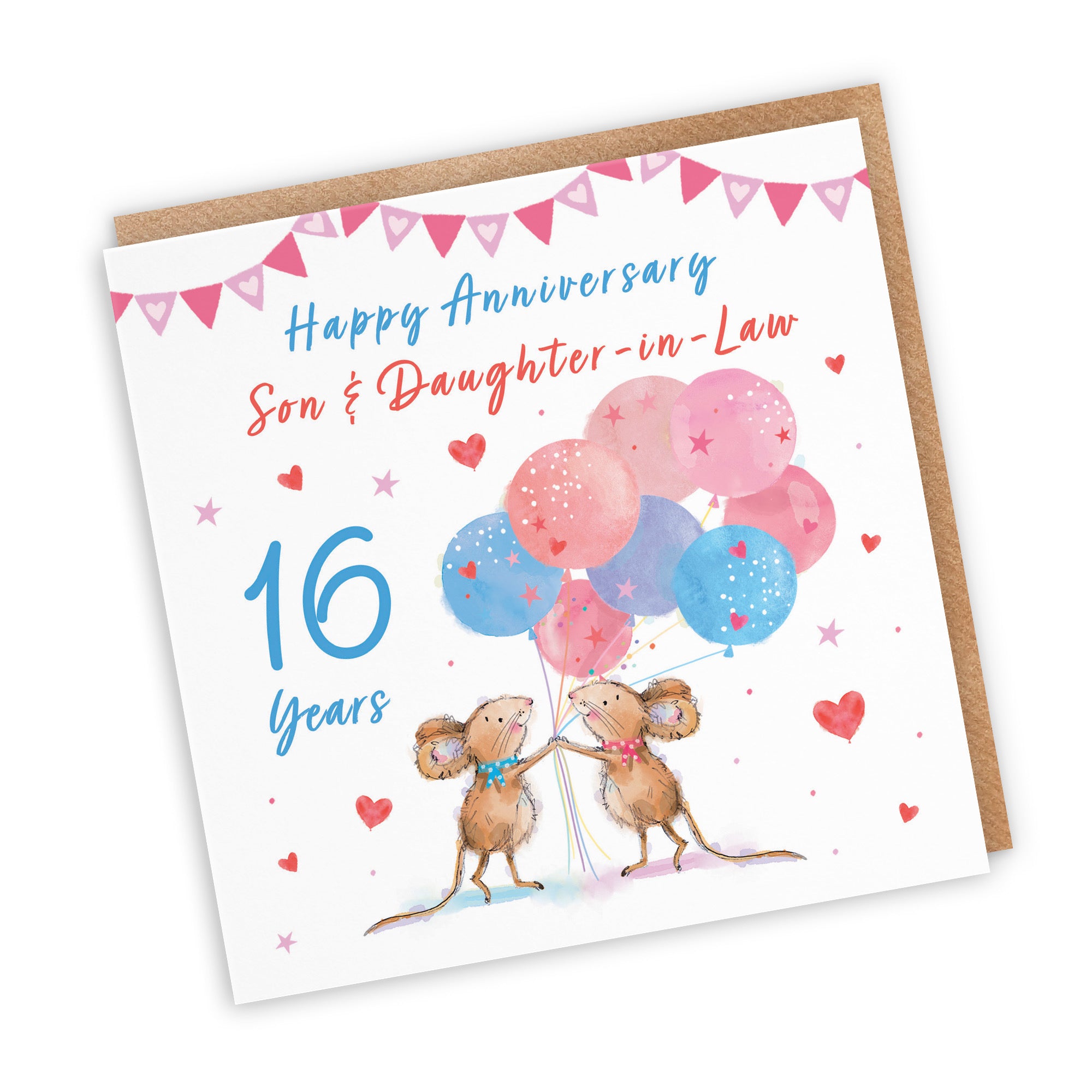 16th Son And Daughter-in-Law Anniversary Card Happily Ever After Little Whiskers - Default Title (SN00333)