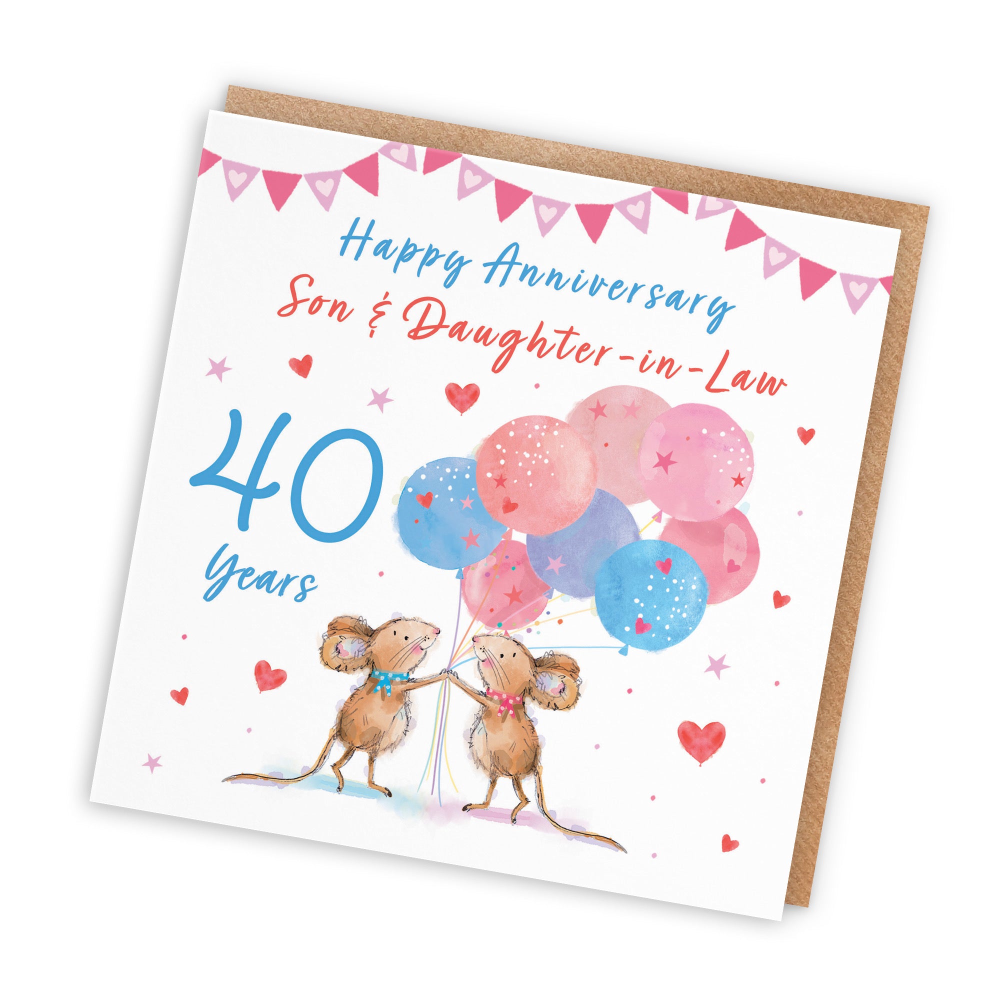 40th Son And Daughter-in-Law Anniversary Card Happily Ever After Little Whiskers - Default Title (SN00340)