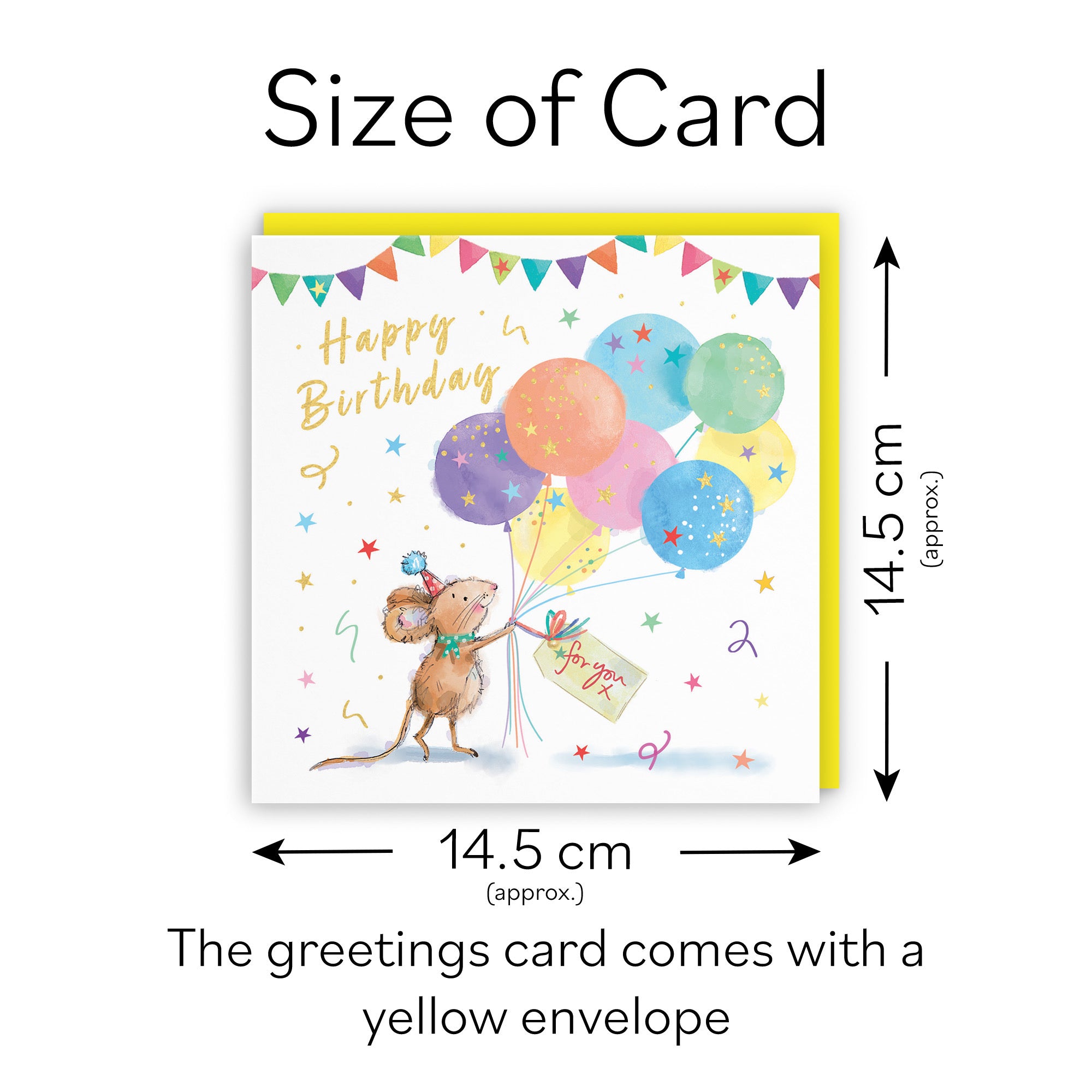 Birthday Card Colourful Balloons Gold Foil Little Whiskers - Default Title (SN00550)
